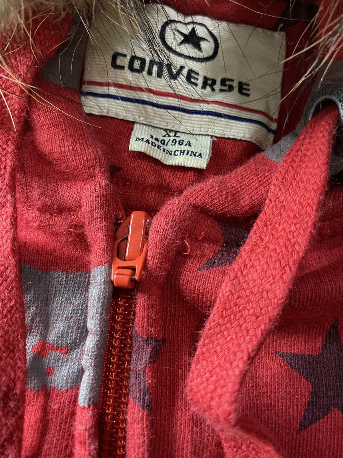 Hysteric Glamour × Japanese Brand × PPFM Vintage converse faux fur american flag striped zip hoodie Size US XL / EU 56 / 4 - 7 Thumbnail