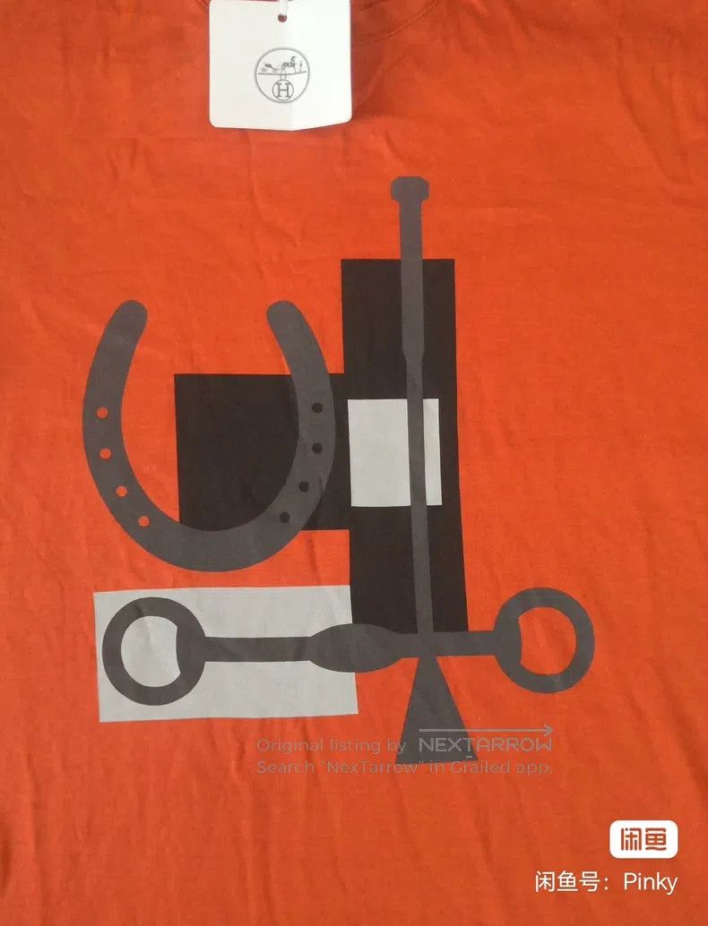 Hermes Hermes Short-sleeved t-shirt, orange, printed pattern Size US XS / EU 42 / 0 - 3 Thumbnail