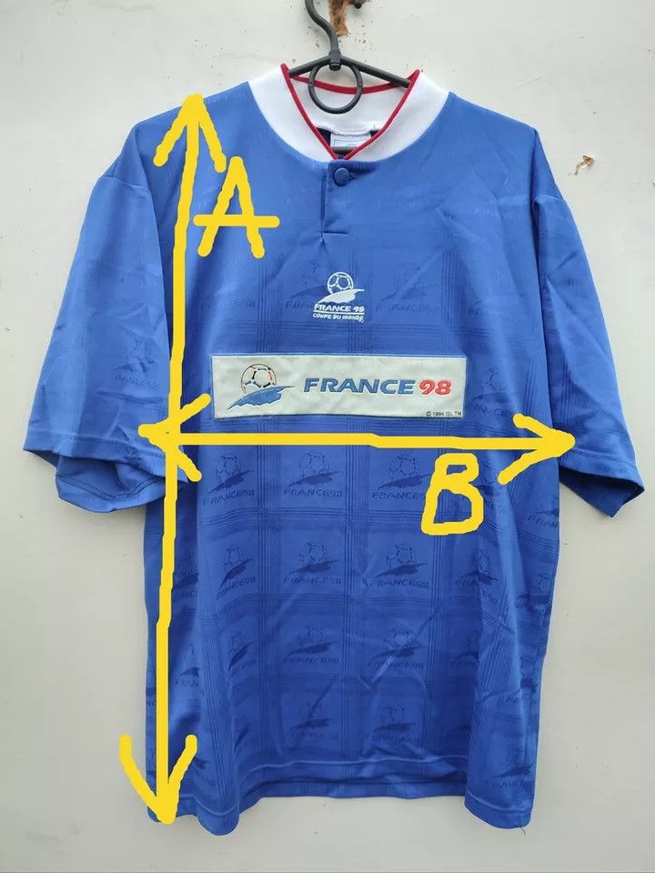 Vintage FRANCE 98 OFFICIAL LICENCED BLUE FOOTBALL SHIRT COUPE DU Size US M / EU 48-50 / 2 - 11 Thumbnail