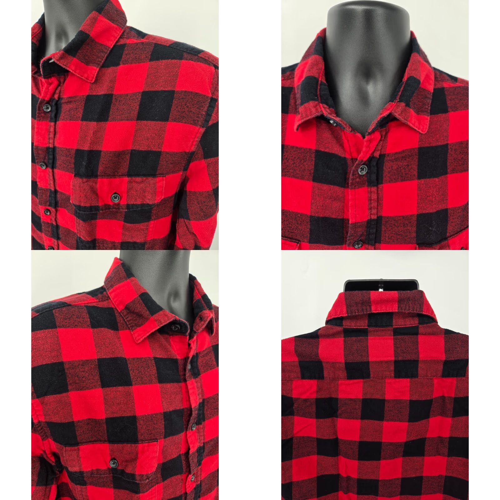 Vintage Goodfellow Shirt Men Adult Large Red Plaid Buffalo Pocket Button-Up Flannel Cotton Size US L / EU 52-54 / 3 - 9 Thumbnail