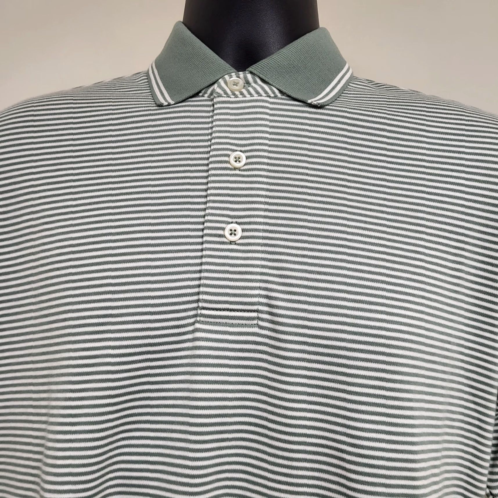 Lands' End Lands' End Polo Shirt Men S Green/White Stripe Short Sleeve Golf Shirt Mens S Polo Lands End Stripe Green White" Size US S / EU 44-46 / 1 - 4 Thumbnail