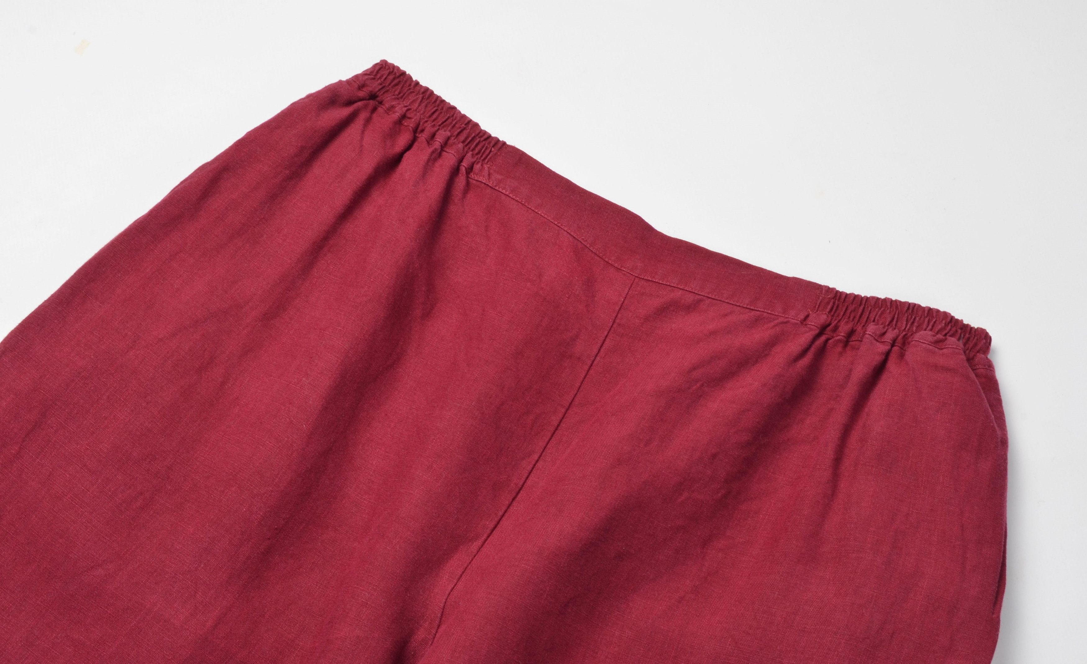 Designer × eskandar Eskandar 100% Linen Wide Leg Elastic Waist Culottes Pants Size 31" - 2 Thumbnail