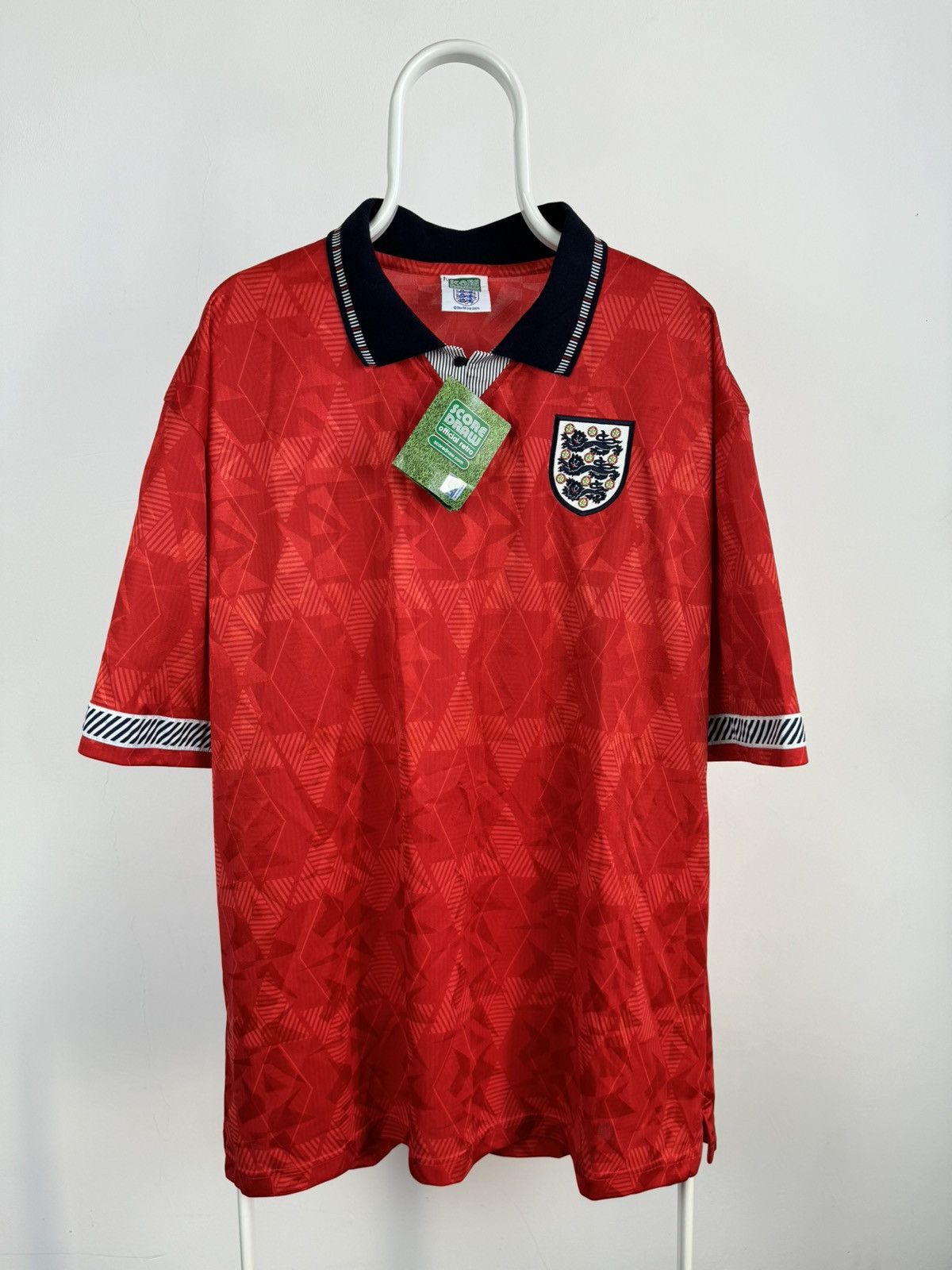 Vintage Score Draw Official Retro England Football Jersey Shirt Size US XXL / EU 58 / 5 - 1 Thumbnail