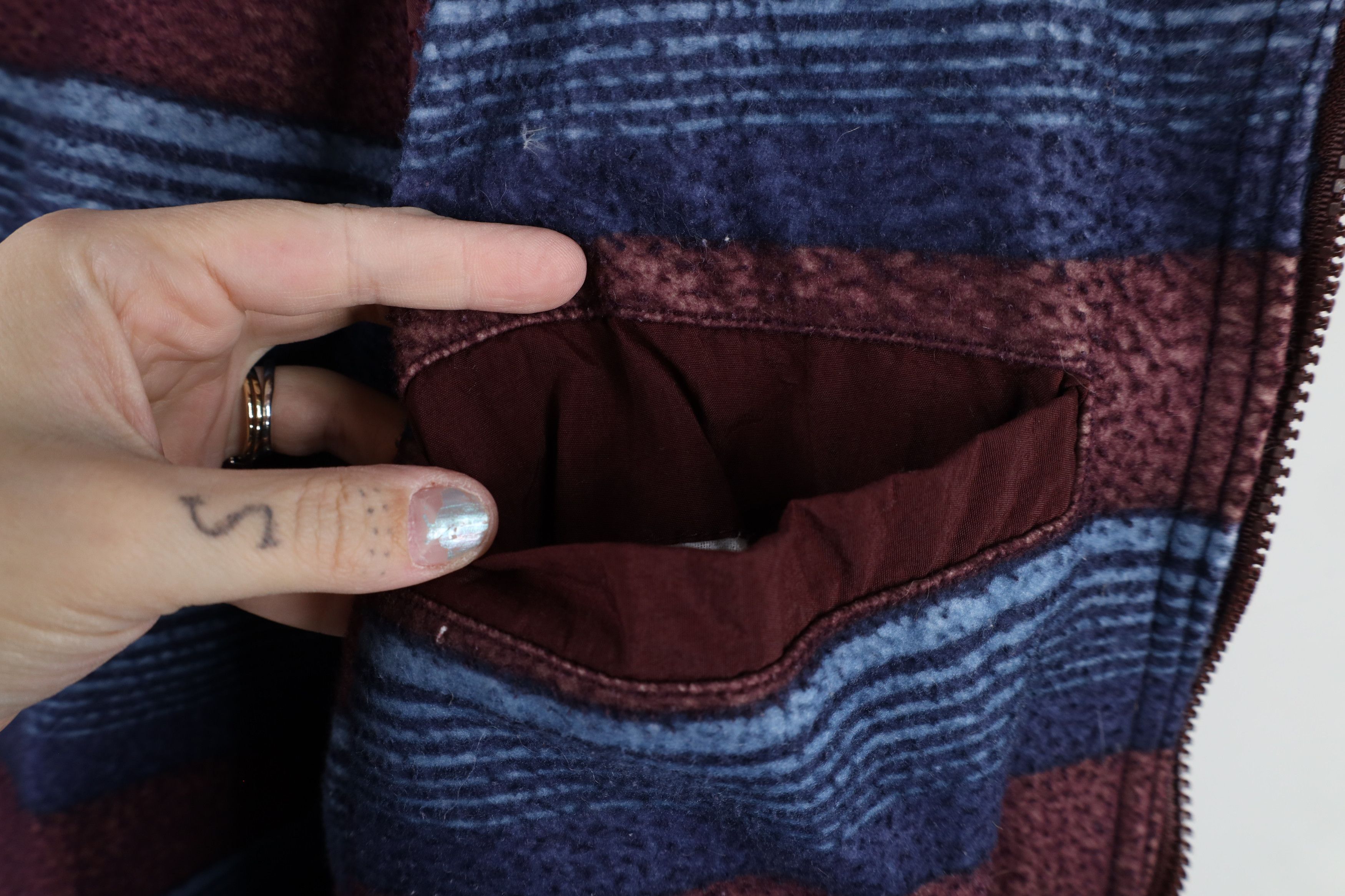 Vintage Vintage 90s Streetwear Fleece Lined Full Zip Jacket Burgundy Size US XXL / EU 58 / 5 - 11 Thumbnail