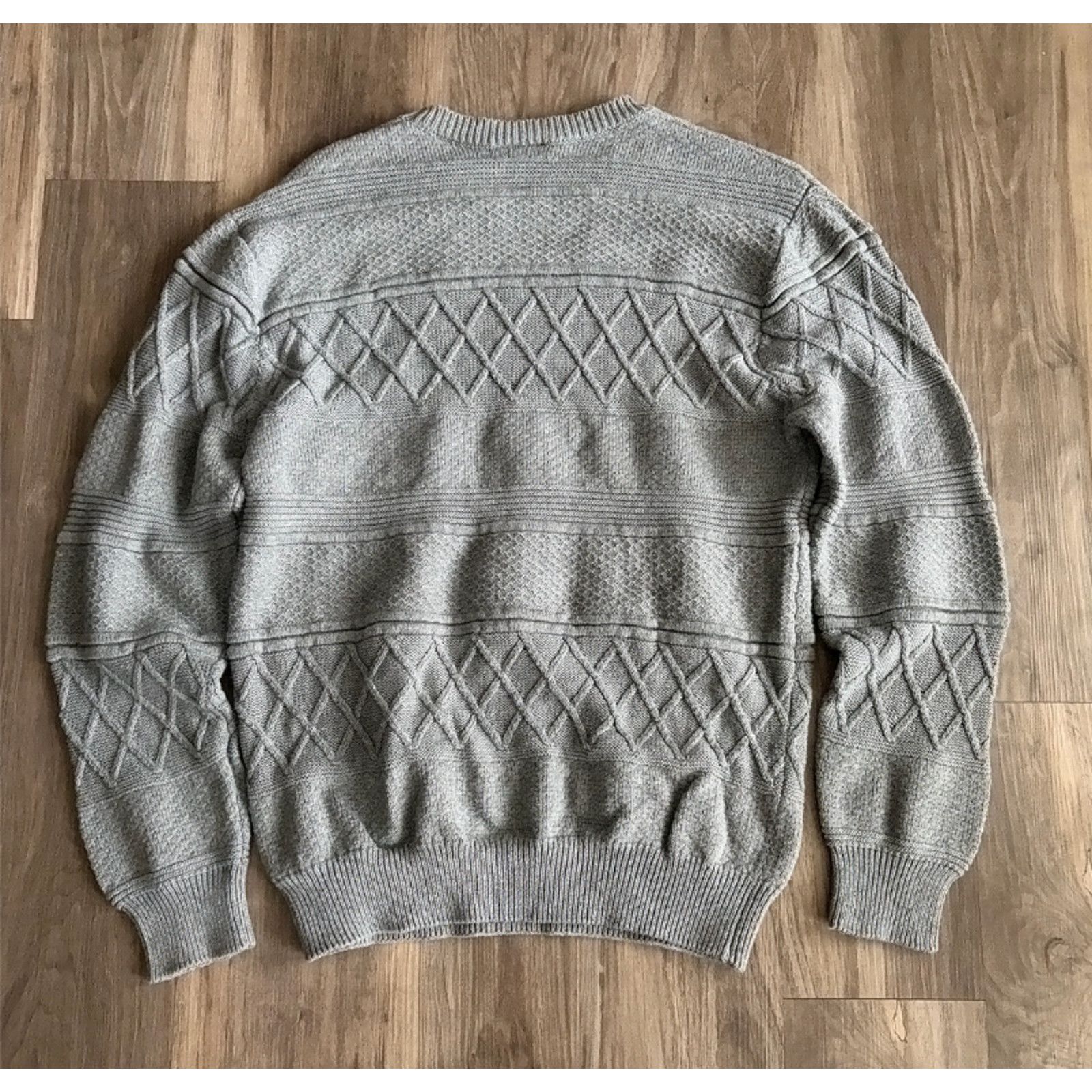 Vintage Vintage Cable Knit Sweater Men's Size M Gray 1990s Textured Size US M / EU 48-50 / 2 - 3 Thumbnail
