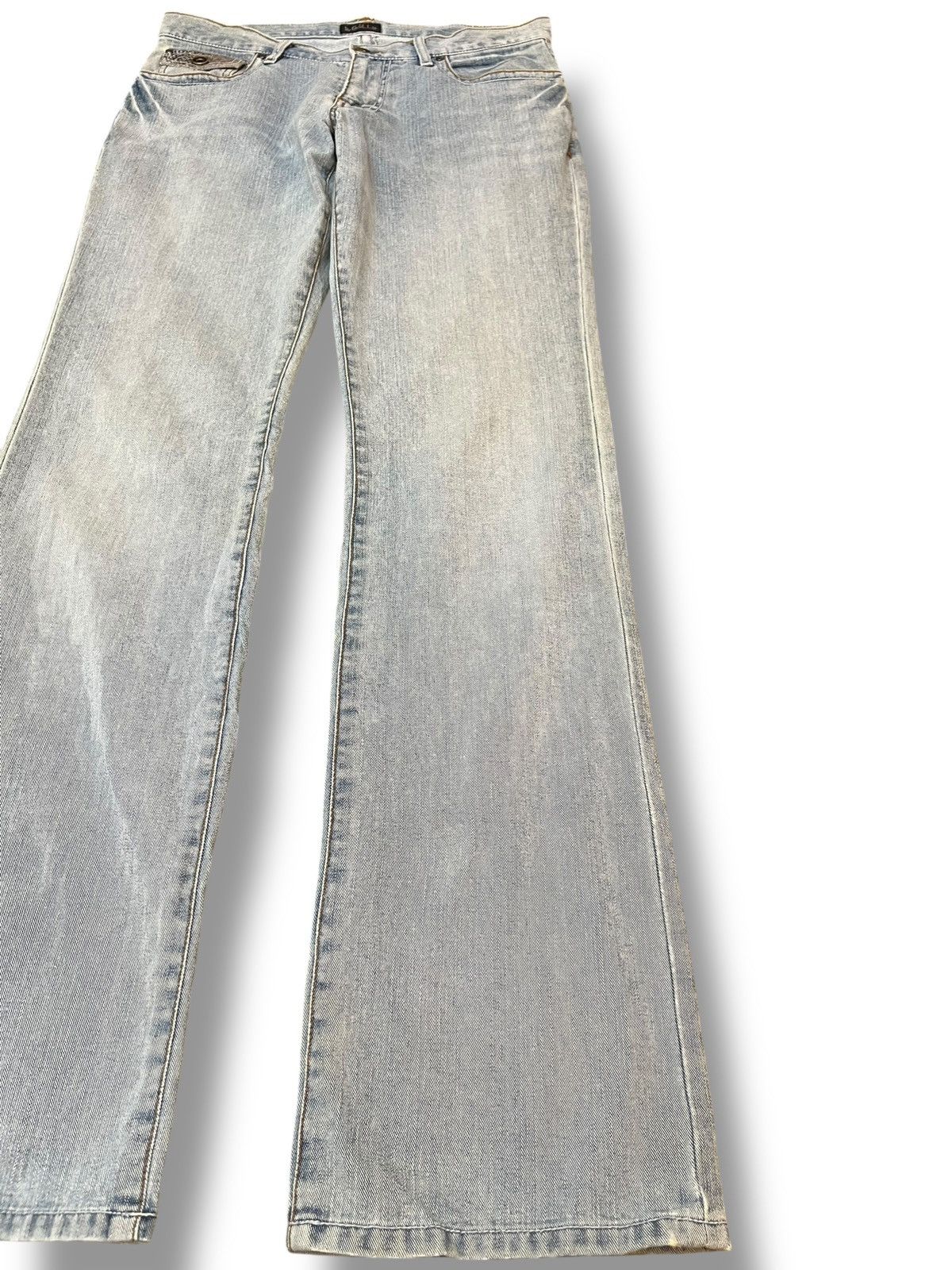 Japan Blue Vintage Louis Chavlon Flare Snakeskin Pocket Denim Size US 32 / EU 48 - 6 Thumbnail