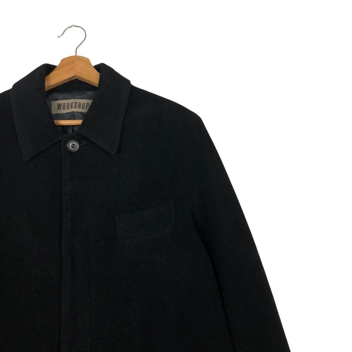 Yohji Yamamoto 🔥VINTAGE WOOL LONG JACKET WORKSHOP YOHJI YAMAMOTO RICH BLACK Size US M / EU 48-50 / 2 - 8 Thumbnail