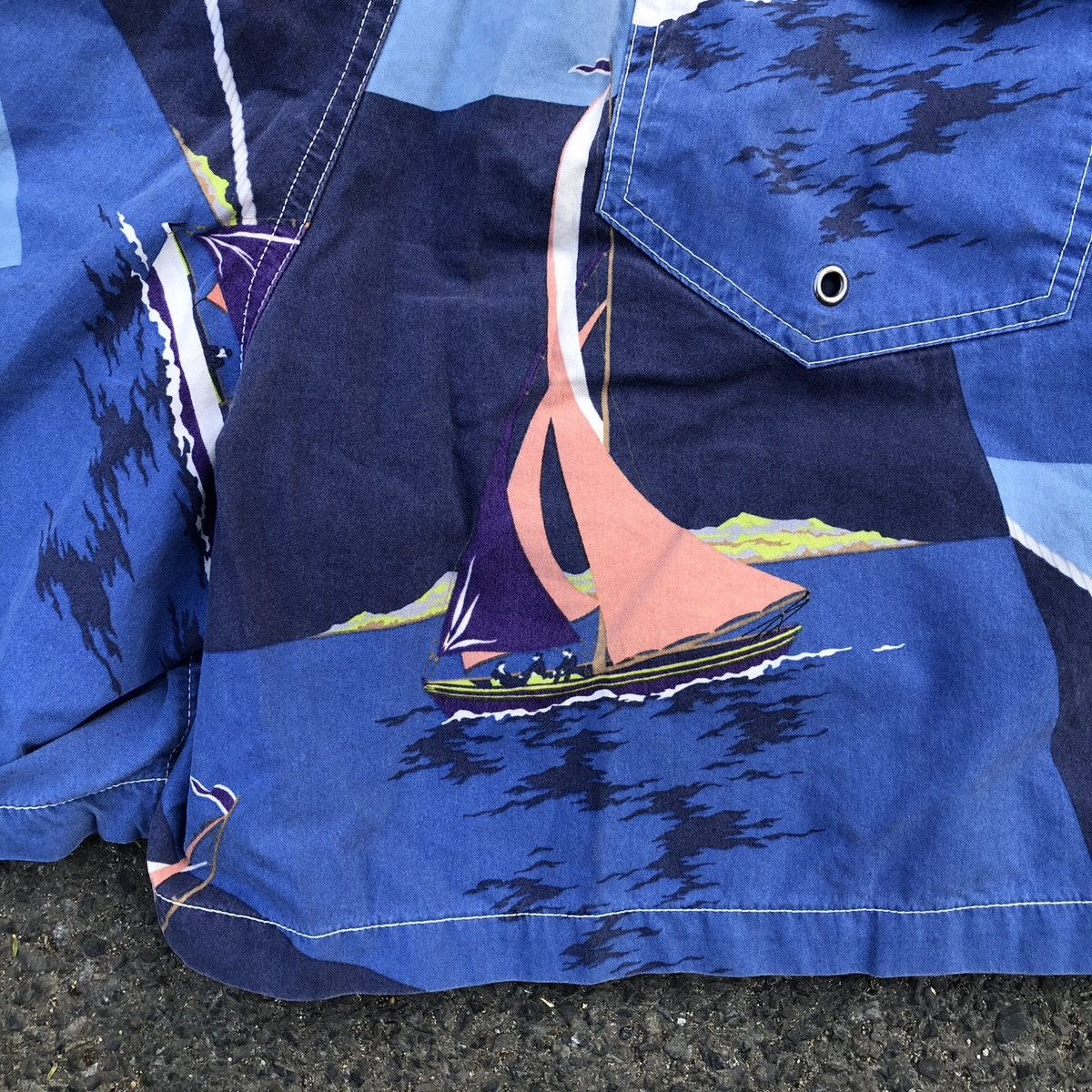 Vintage Vintage Polo Ralph Lauren Sailing All-Over Print Swim Trunks Size US 32 / EU 48 - 6 Thumbnail