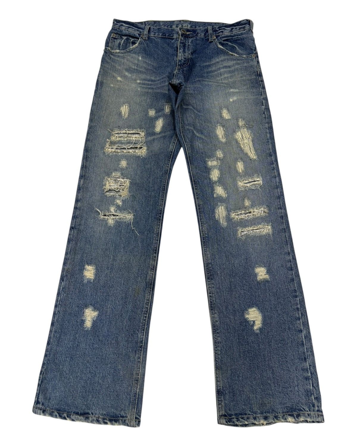 🔥DISTRESSED DENIM BURNING VIOLET RIPPED JEANS