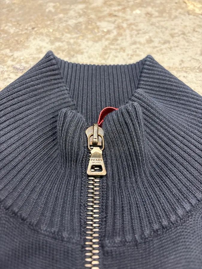 Prada × Vintage AW2008 Prada Navy Zip-up Sweater Size US M / EU 48-50 / 2 - 7 Thumbnail