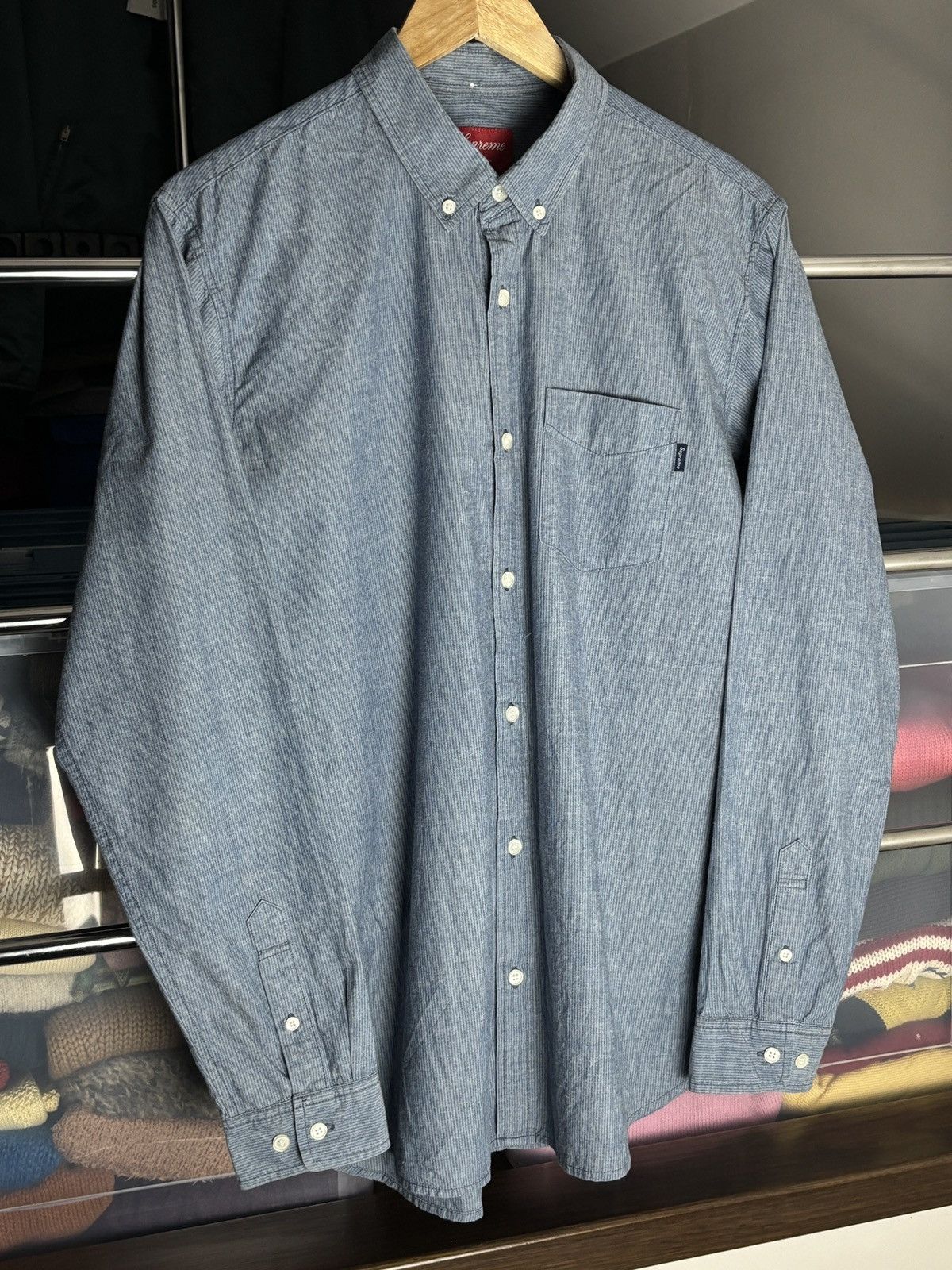 Supreme Supreme Button Up Blue Vintage Oxford Shirt Size US L / EU 52-54 / 3 - 2 Thumbnail