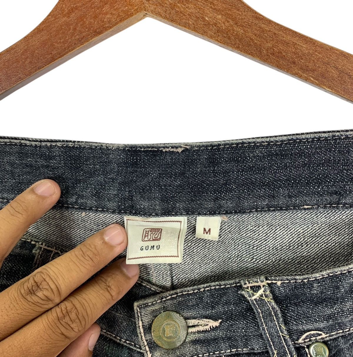 Kapital JAPANESE BRAND GUMU STYLE PATCHWORK POCKET DENIM PANTS Size US 30 / EU 46 - 13 Thumbnail