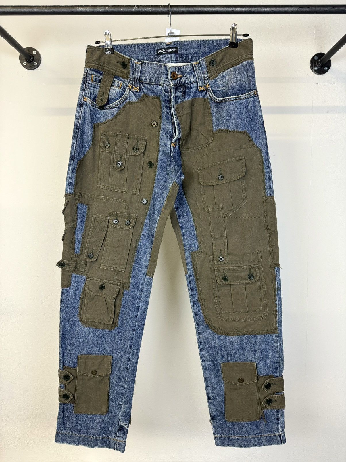 Dolce & Gabbana AW2005 Dolce & Gabbana hybrid patchwork cargo jeans Size US 35 - 1 Thumbnail