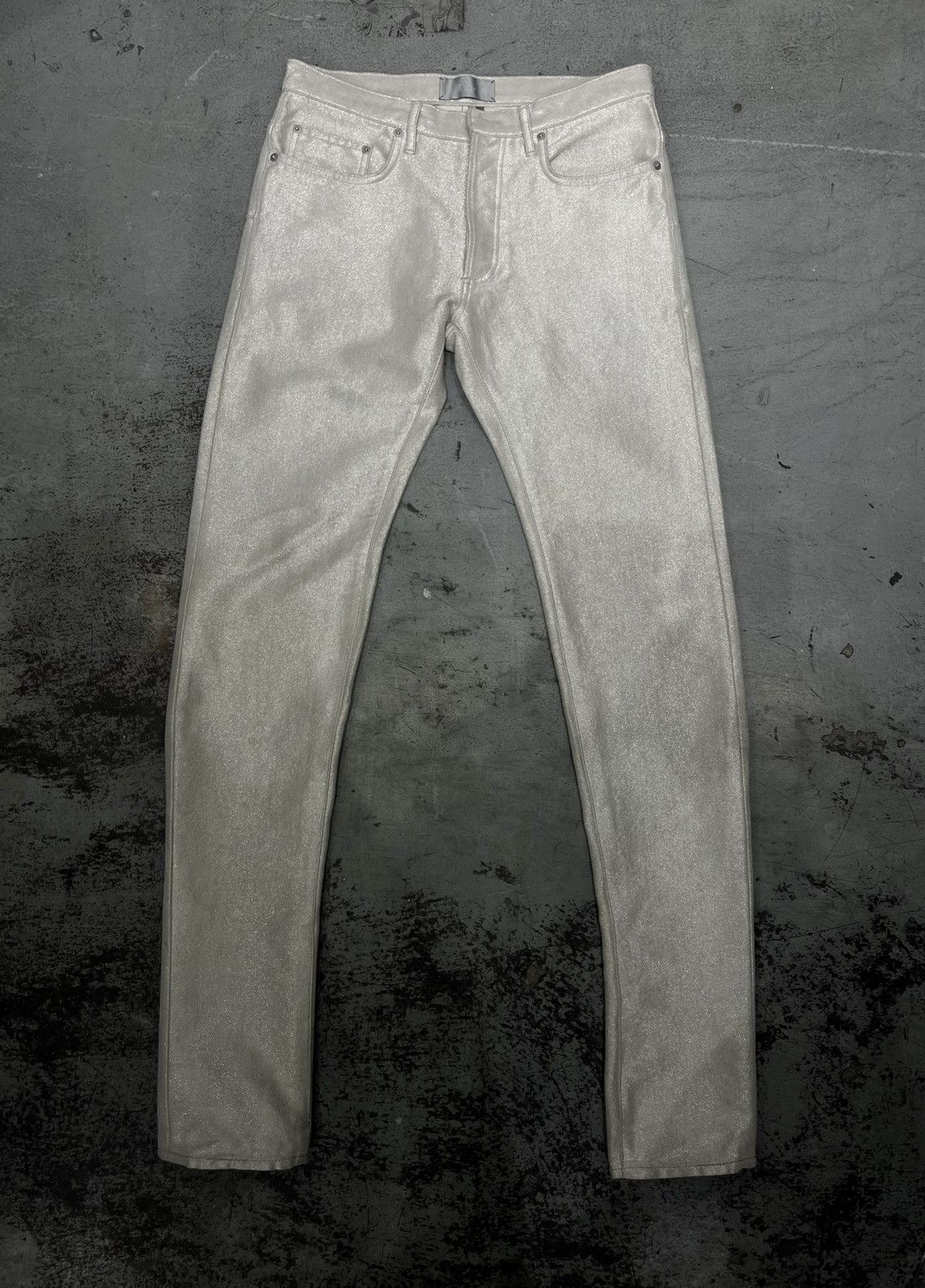 image of Dior x Hedi Slimane Ss07 Glitter Silver Hedi Slimane Jeans, Men's (Size 30)