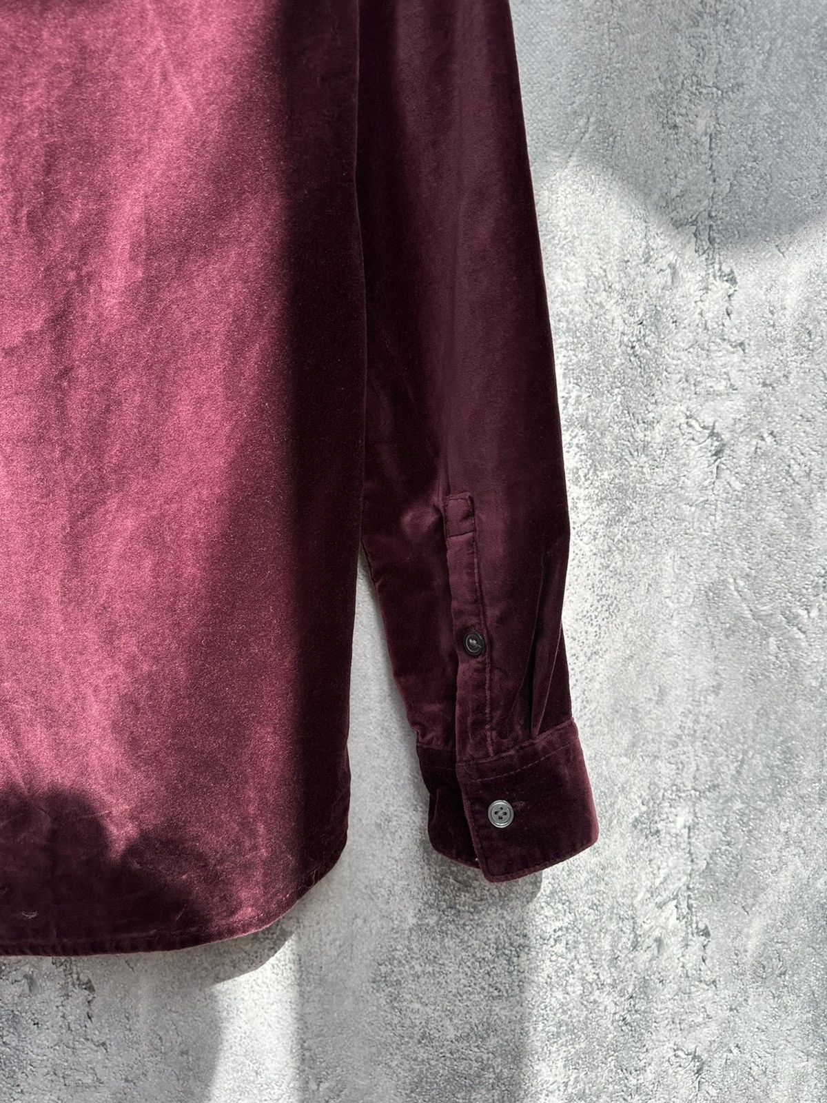 H&M H&M Velour Button Up Shirt Long Sleeve Old Money Burgundy Size US S / EU 44-46 / 1 - 11 Thumbnail