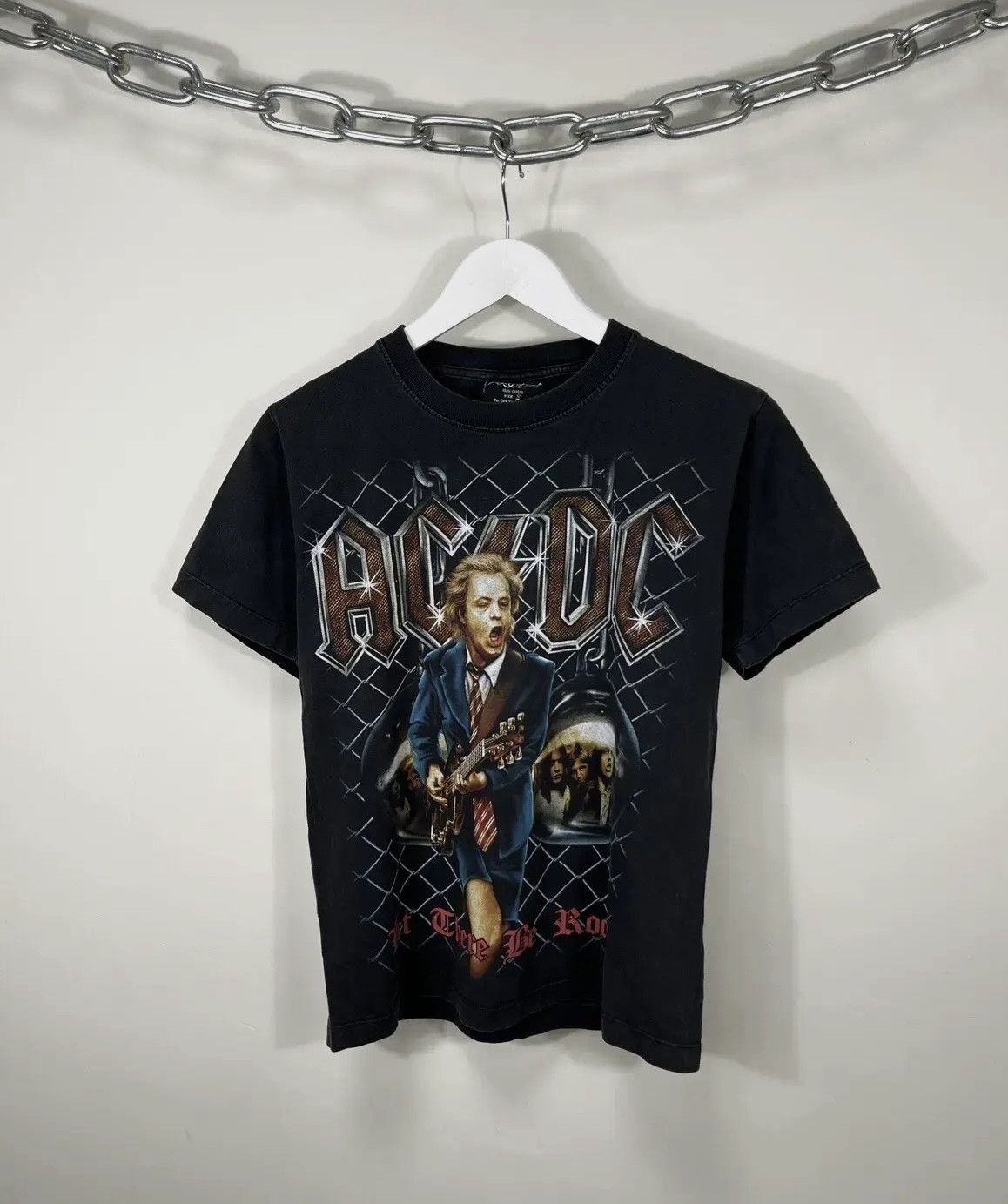 Band Tees × Vintage Vintage AC/DC Let There Be Rock Faded Rare Band Tee Size US S / EU 44-46 / 1 - 1 Thumbnail