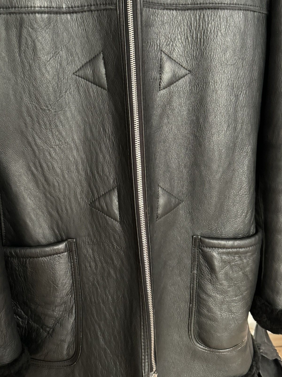 Armani × Emporio Armani × Giorgio Armani Armani Leather Black Fur Trench Jacket Size M / US 6-8 / IT 42-44 - 4 Thumbnail