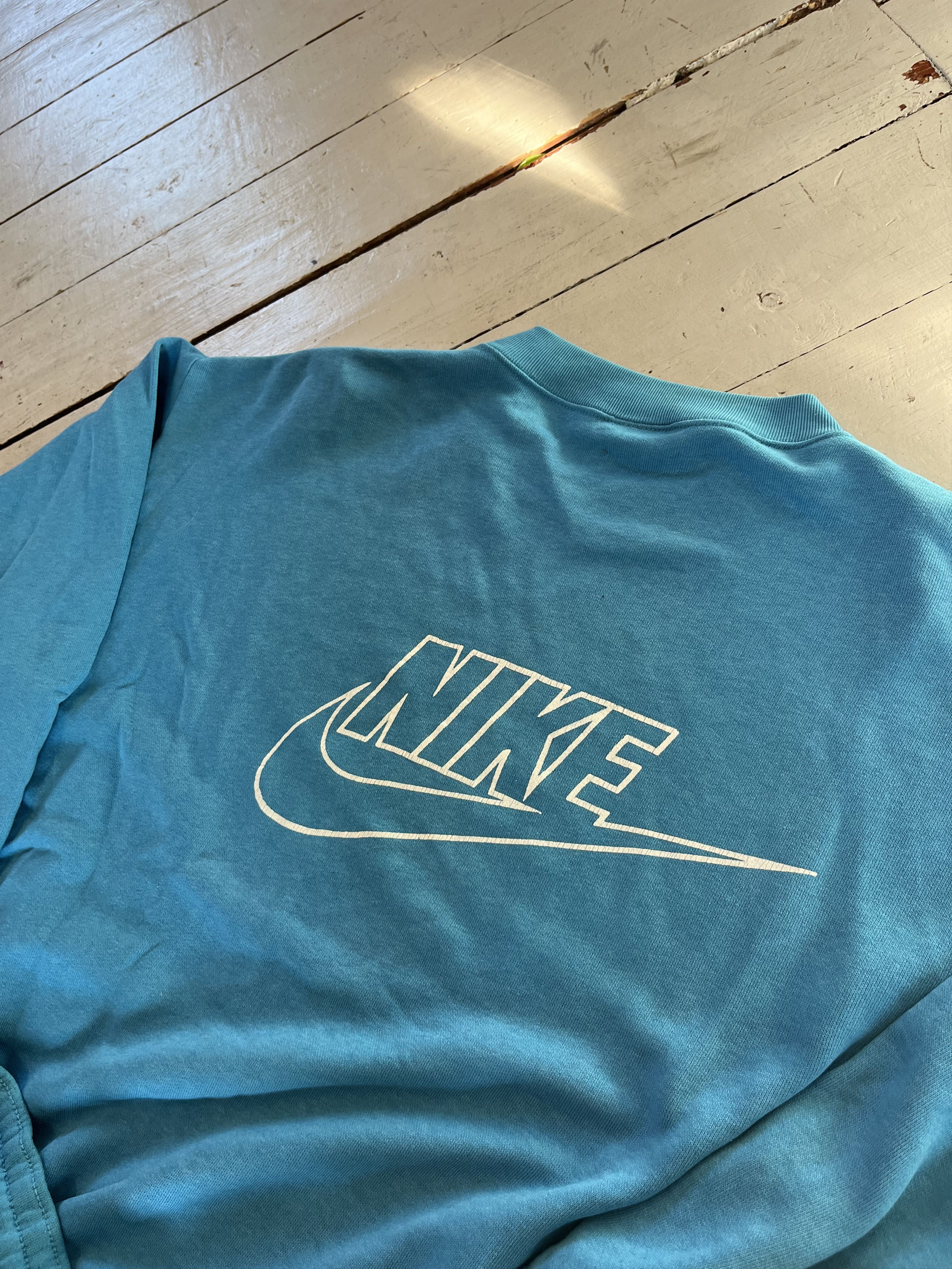 Nike × Vintage 80s Nike Big Swoosh Cotton Trucksuit Sweatshirt and Pants Size US M / EU 48-50 / 2 - 4 Thumbnail