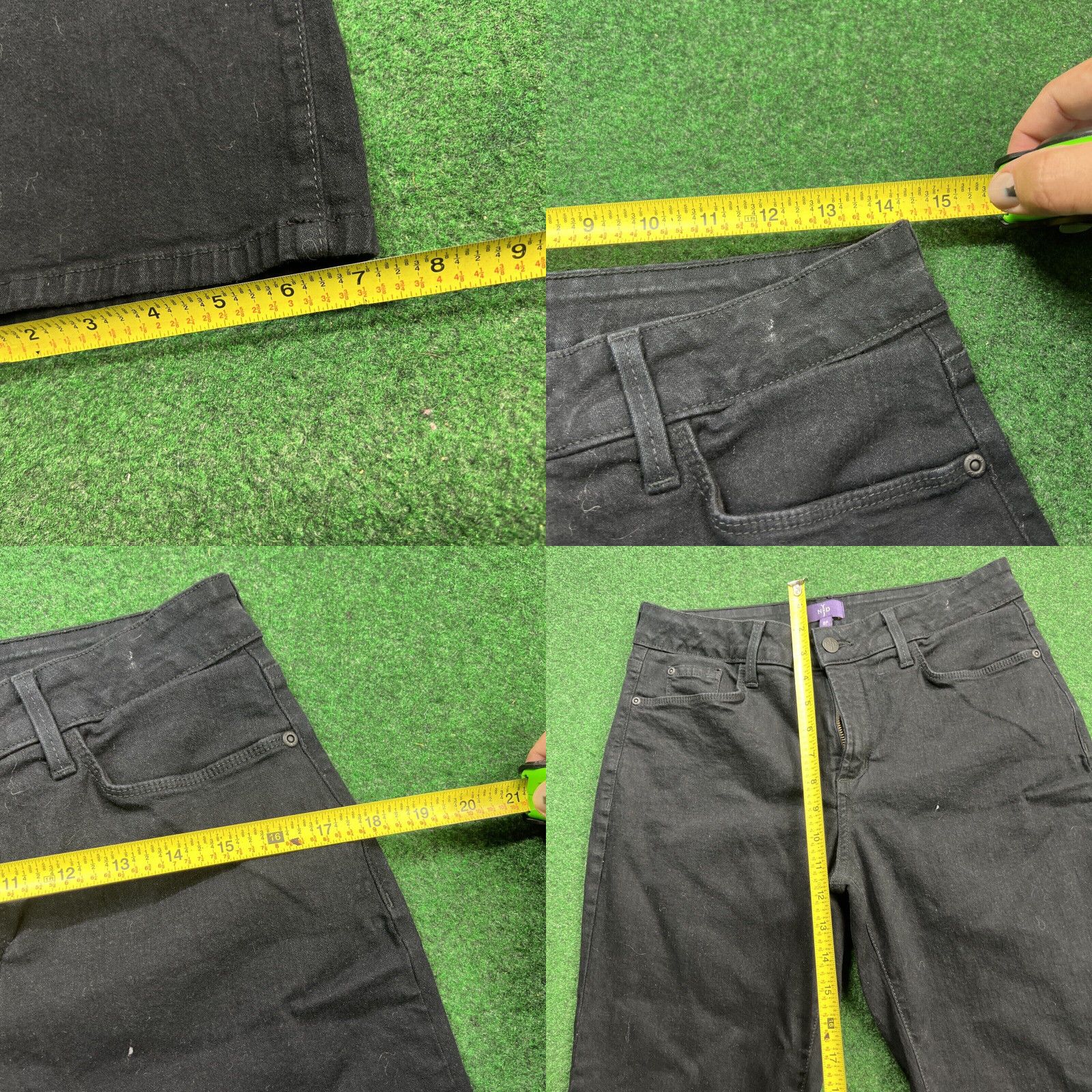 NYDJ NYDJ NOT YOUR DAUGHTERS JEANS STRAIGHT JEANS SIZE 8p 28x28 Black Flowers Pockets Size 28" / US 6 / IT 42 - 8 Thumbnail