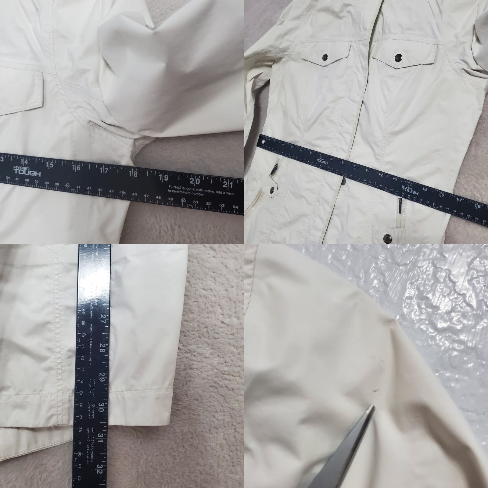 Mountain Hardwear VINTAGE Mountain Hardwear Rain Jacket Women S White Detachable Hood Nylon Soft Shell FLAW Size S / US 4 / IT 40 - 9 Thumbnail