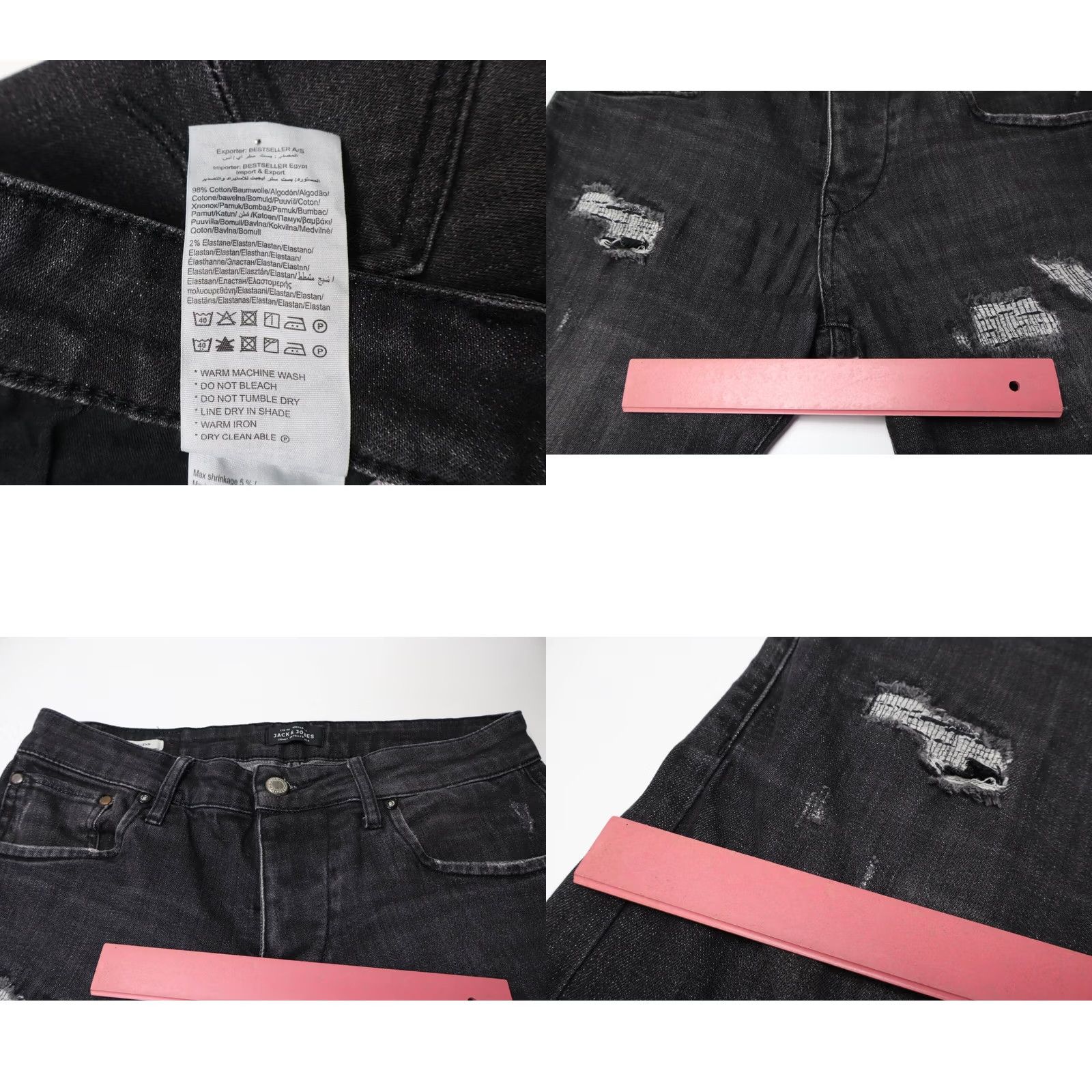Jack & Jones JACK & JONES Jeans Men's Slim Fit Glenn Ryder Stretch Distressed W30/L32 Black Size US 30 / EU 46 - 8 Thumbnail