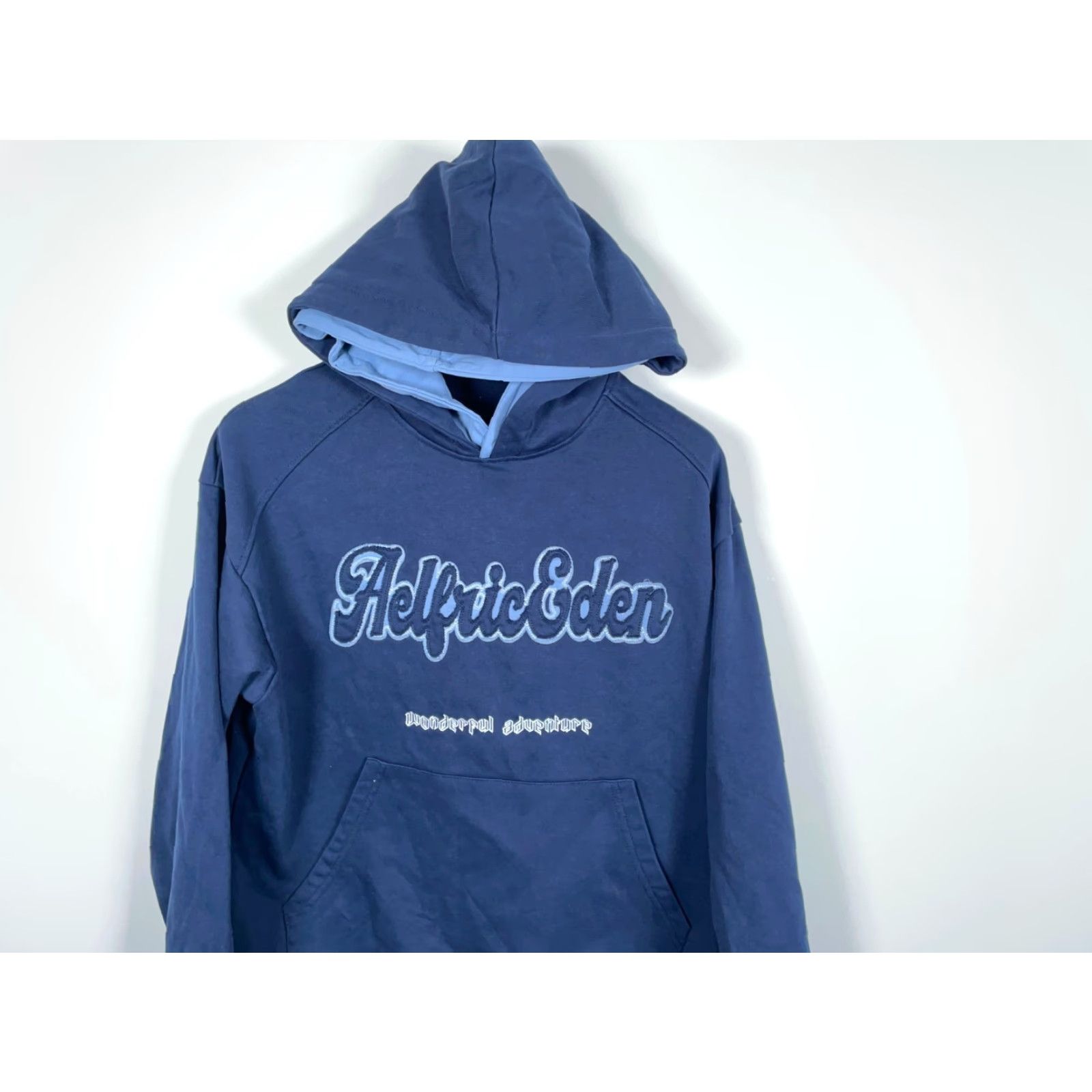 Vintage Aelfric Eden Hoodie Adult Small Dark Blue Double Hood Embroidered Sweatshirt Size US S / EU 44-46 / 1 - 4 Thumbnail