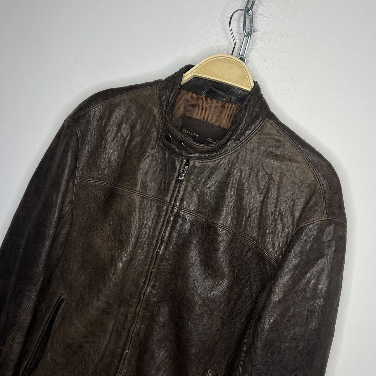 Genuine Leather × Vintage 🔥Vintage Avantgarde Genuine Leather Jacket Ramones Biker Size US M / EU 48-50 / 2 - 5 Thumbnail
