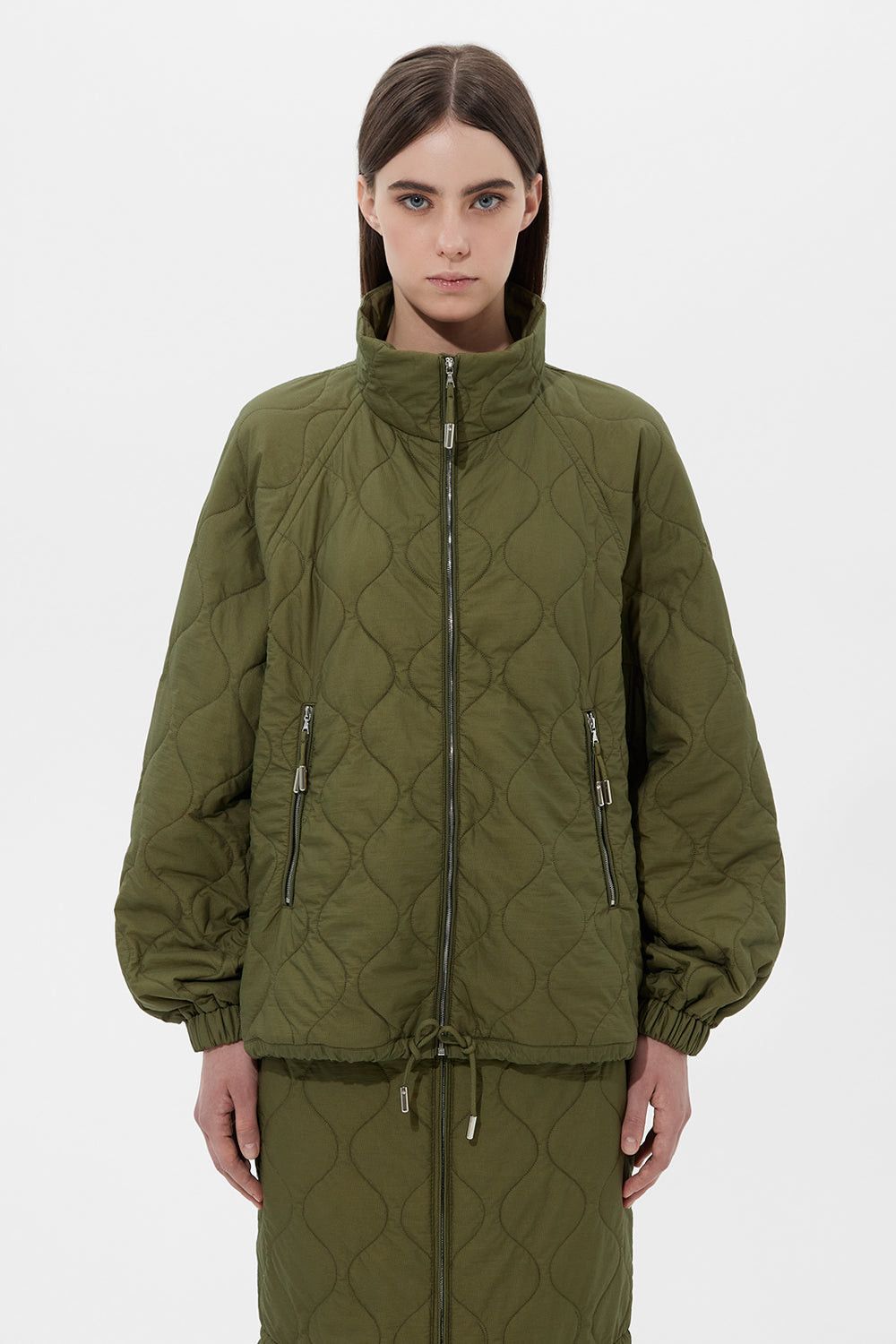 IENKI IENKI o1s22i1n1024 Quilted Trial Jacket in Olive Green Size S / US 4 / IT 40 - 3 Thumbnail