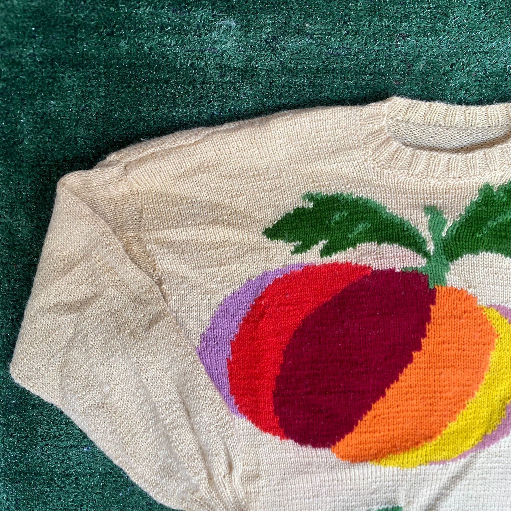 Vintage Vintage 80s Pumpkin Fruit Sweater Plants Art Knit Crewneck Size US M / EU 48-50 / 2 - 2 Thumbnail