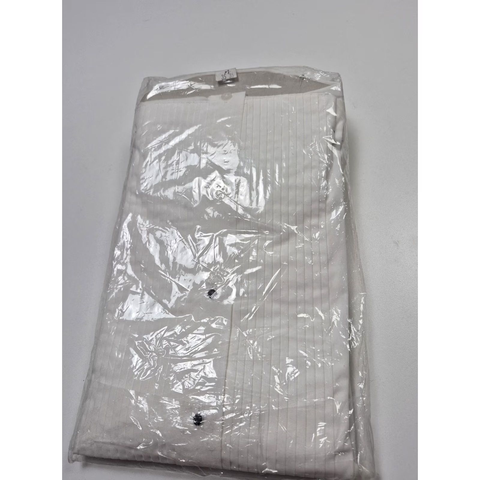 After Six After Six Dress Shirt Mens 15.5 36/37 White Pleated French Cuff Formal Tuxedo Size 42R - 5 Thumbnail