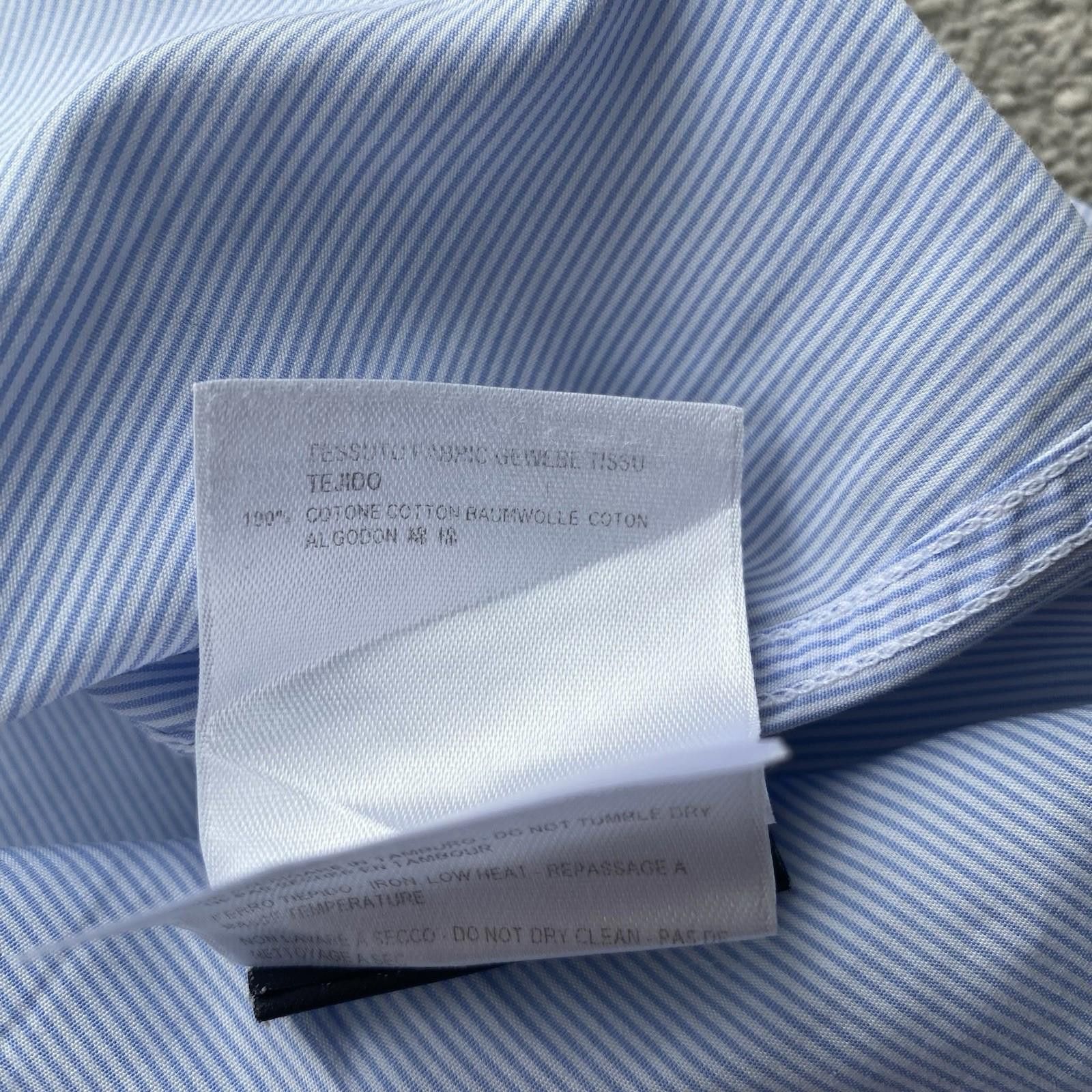 Gucci Gucci Embroidered Logo Pinstripe Button Up Shirt 40/15.75 Size US M / EU 48-50 / 2 - 11 Thumbnail