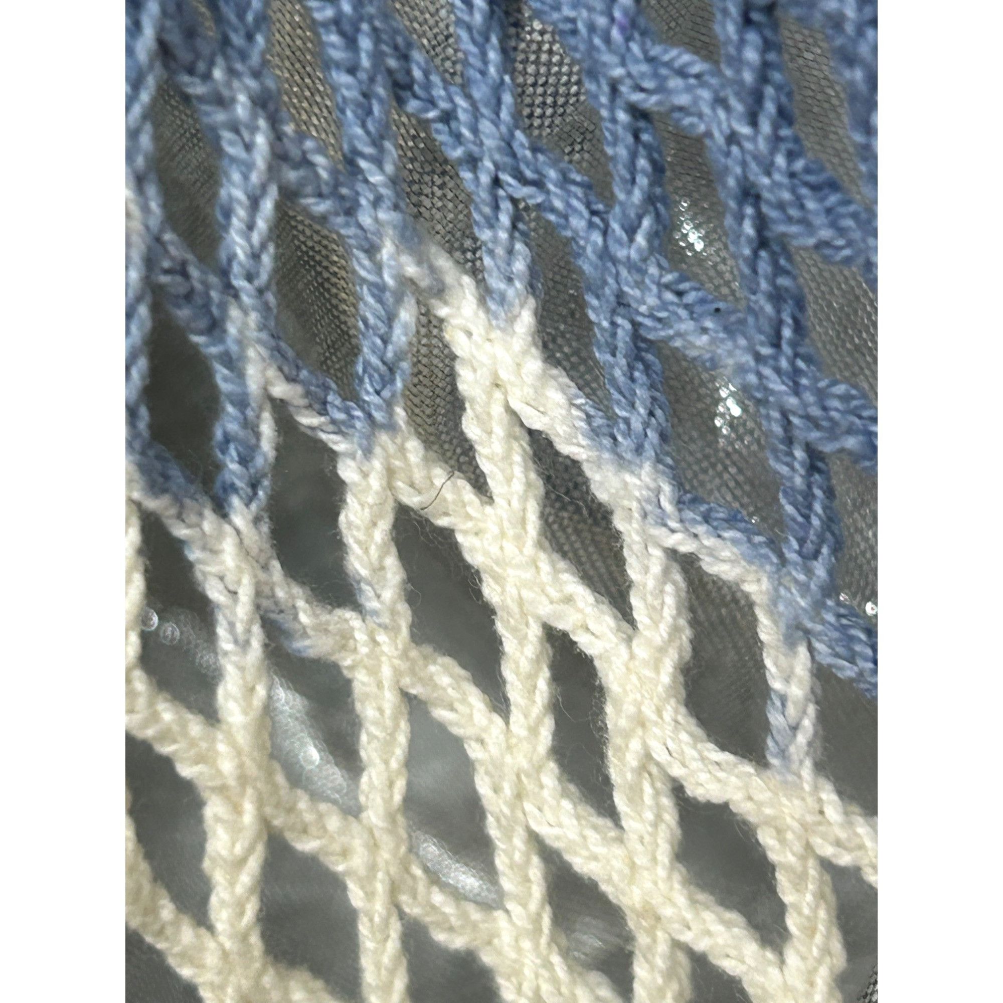 Other America & Beyond Handheld Tote Bag Fishnet Blue White Ombré Size ONE SIZE - 15 Thumbnail