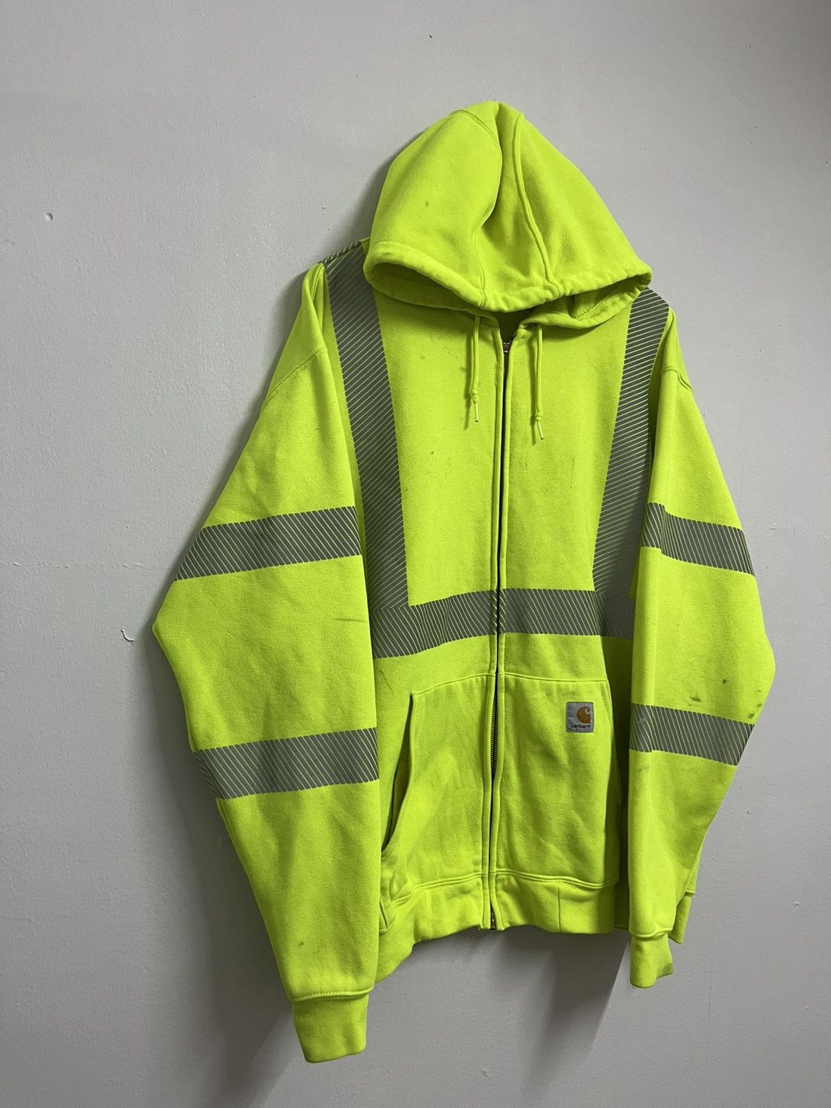 Carhartt 💥Thrashed Carhartt Neon Reflective Oversized Hoodie Size US XXL / EU 58 / 5 - 2 Thumbnail