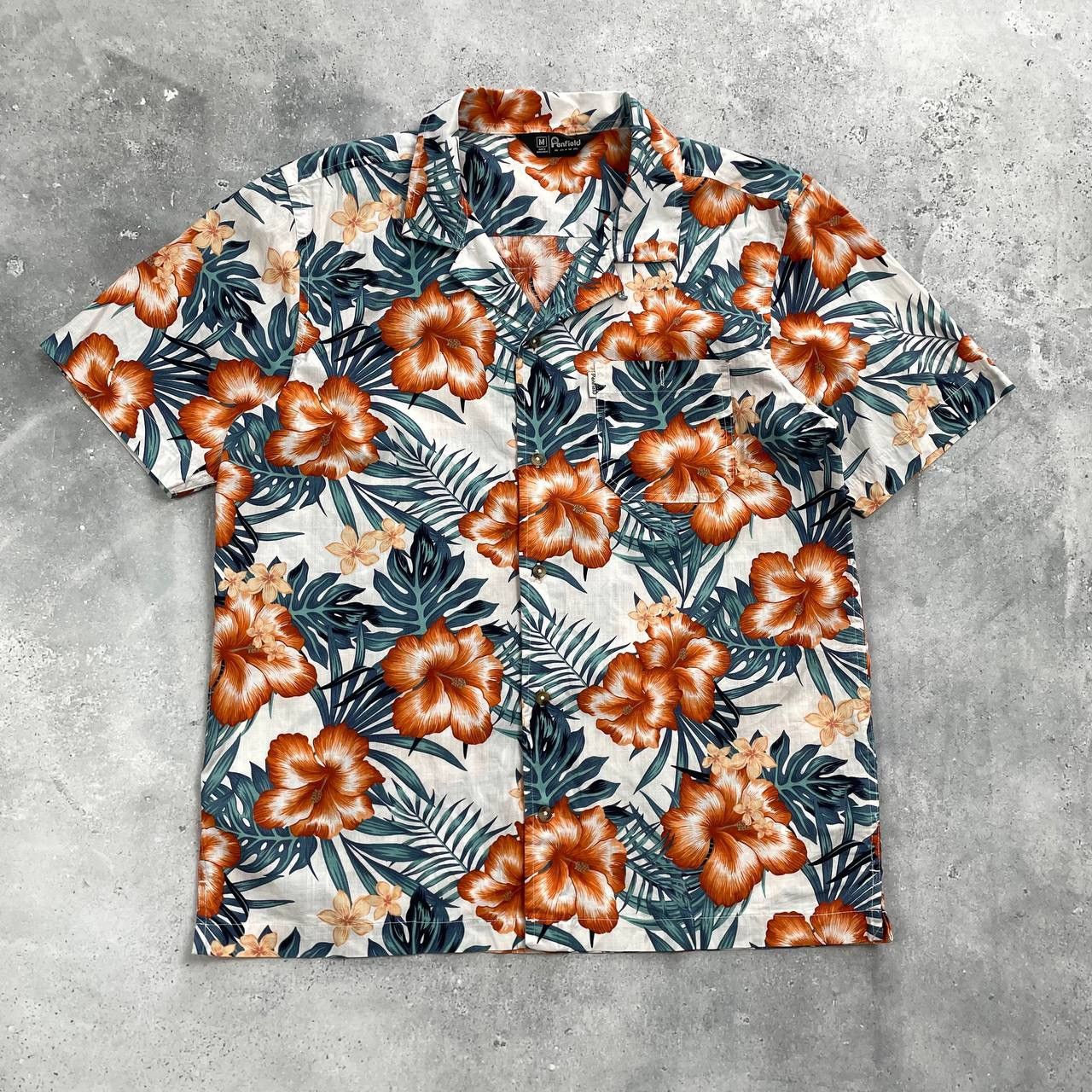 Penfield Penfield Hawaiian Short Sleeve Shirt White/ Orange/ Green M Size US M / EU 48-50 / 2 - 1 Thumbnail