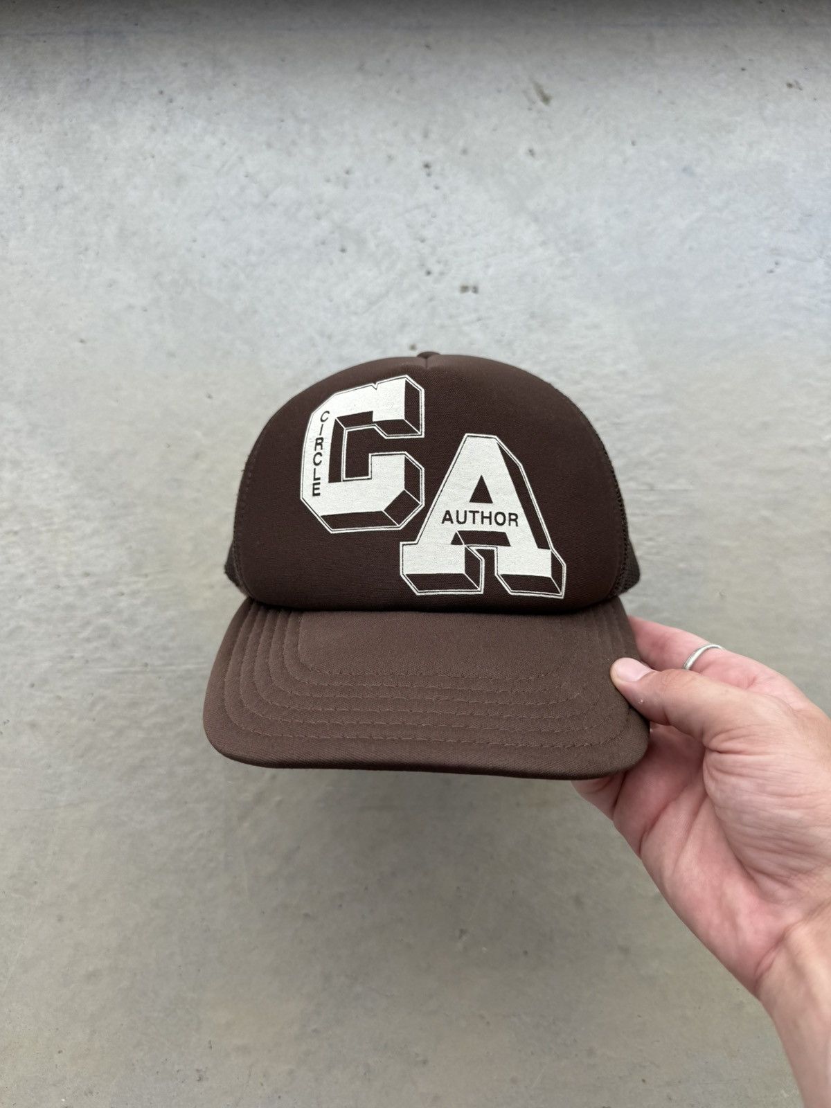 Travis Scott Circle Author Brown Trucker Hat Size ONE SIZE - 2 Thumbnail