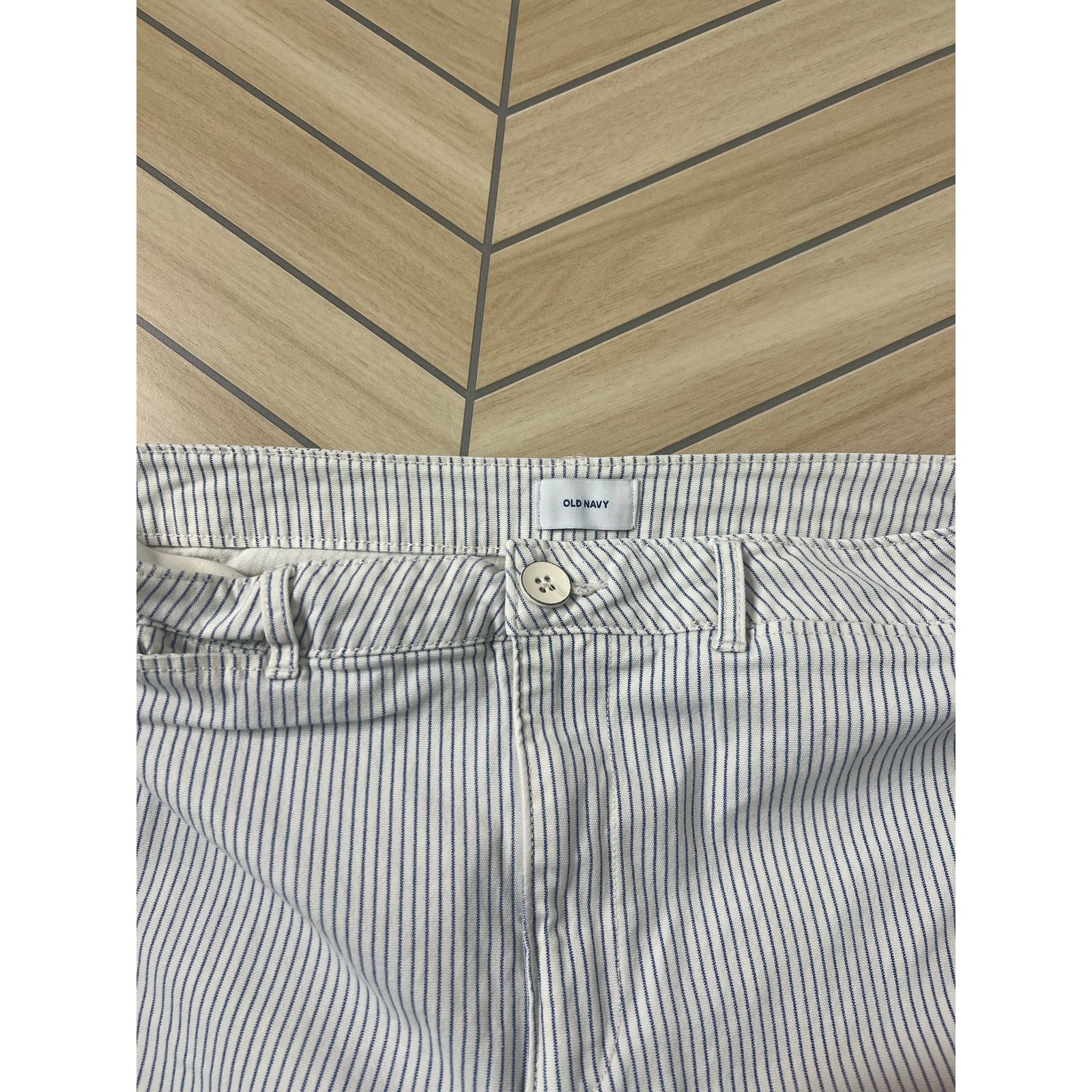 Old Navy VTG Y2K Baggy Pants / Wide Leg - White Stripe Casual Beach Size 34" / US 12 / IT 48 - 4 Thumbnail