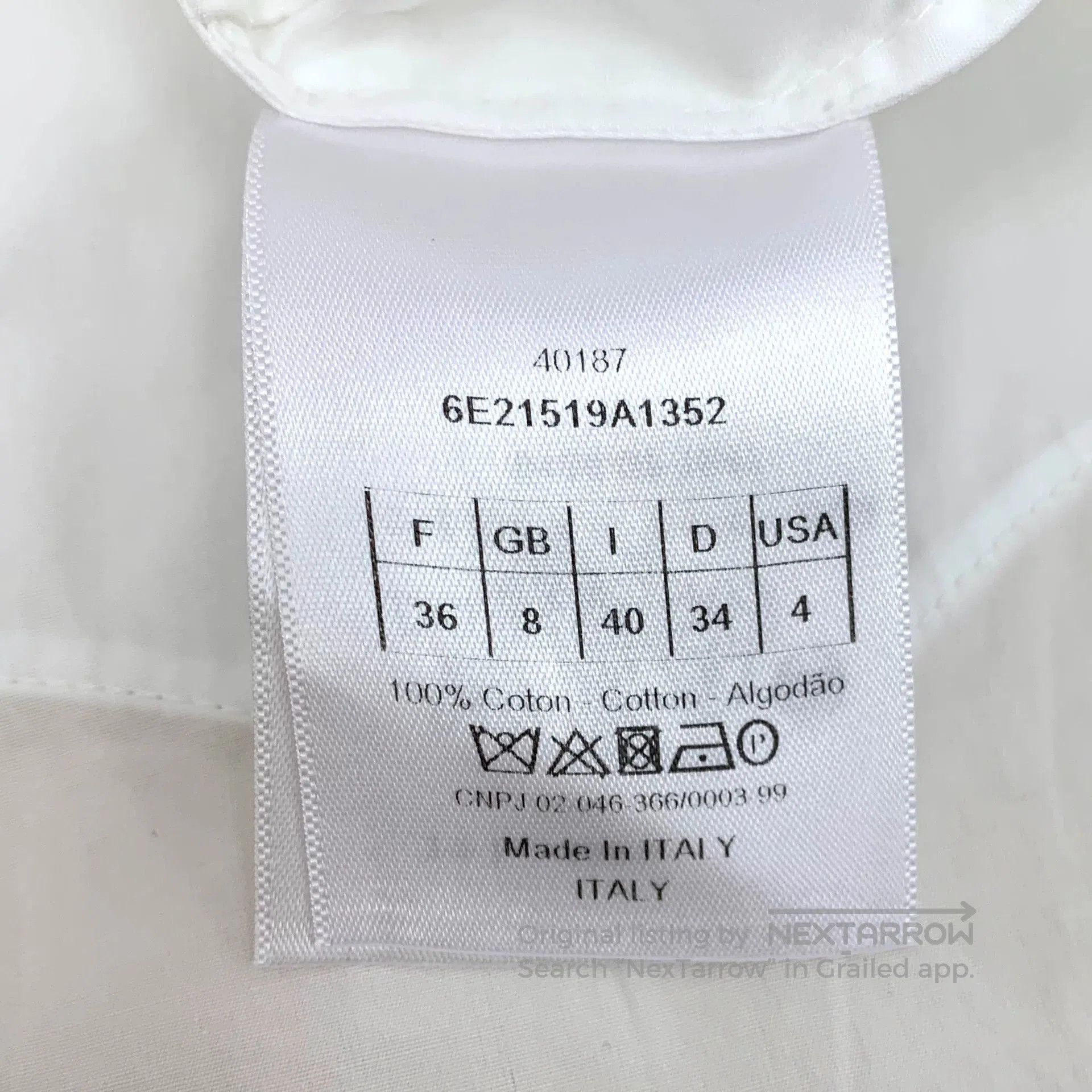 Dior white cotton shirt dress with irregular hem. Size US S / EU 44-46 / 1 - 6 Thumbnail