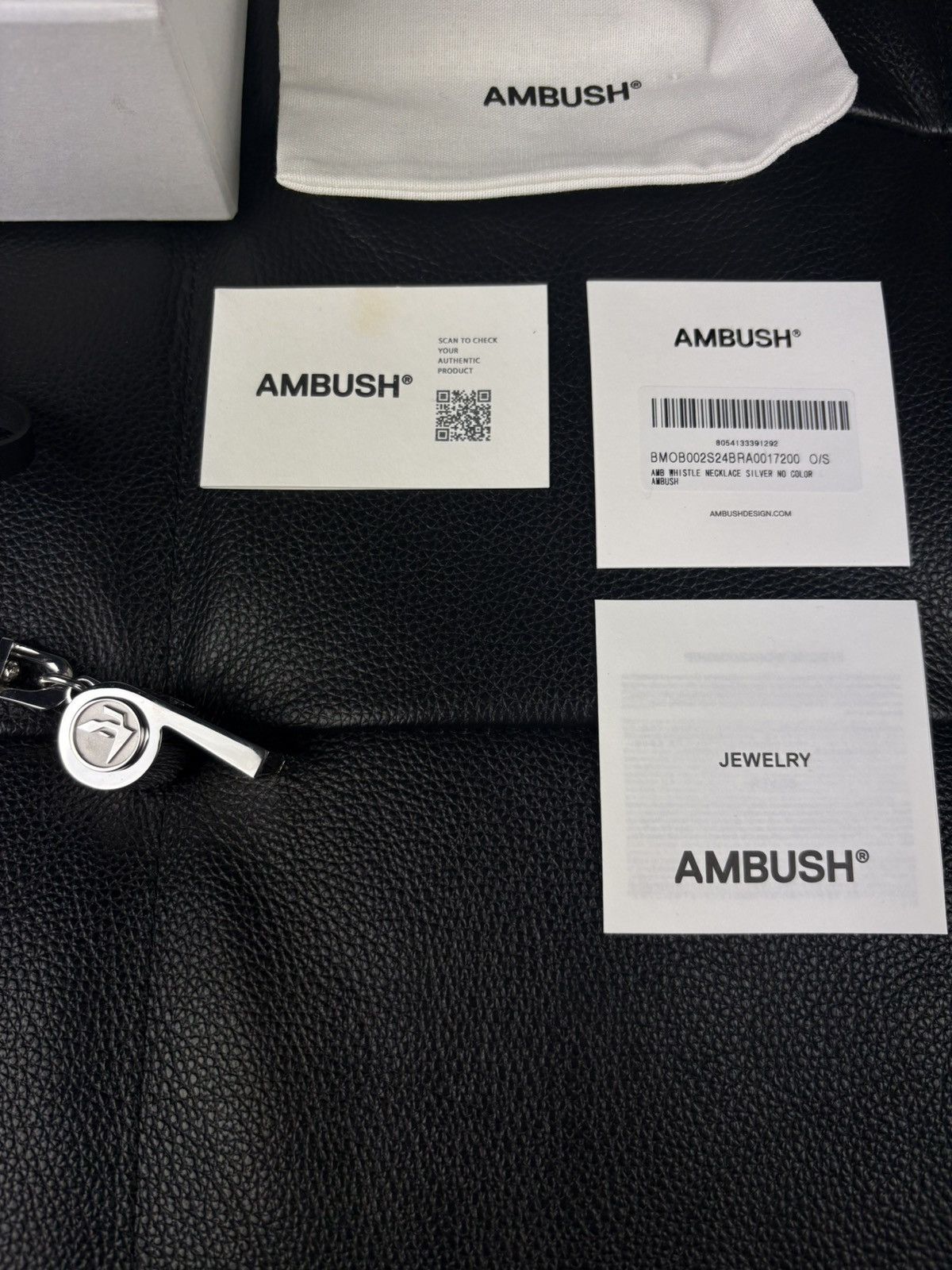 Ambush Design AMBUSH heavy whistle leather necklace on leather strap Size ONE SIZE - 6 Thumbnail