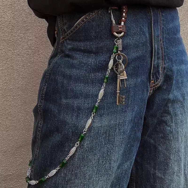 Jewelry Retro Plug Emerald Rhinestone Waist Chain Punk Y2K Luxury Size ONE SIZE - 1 Thumbnail