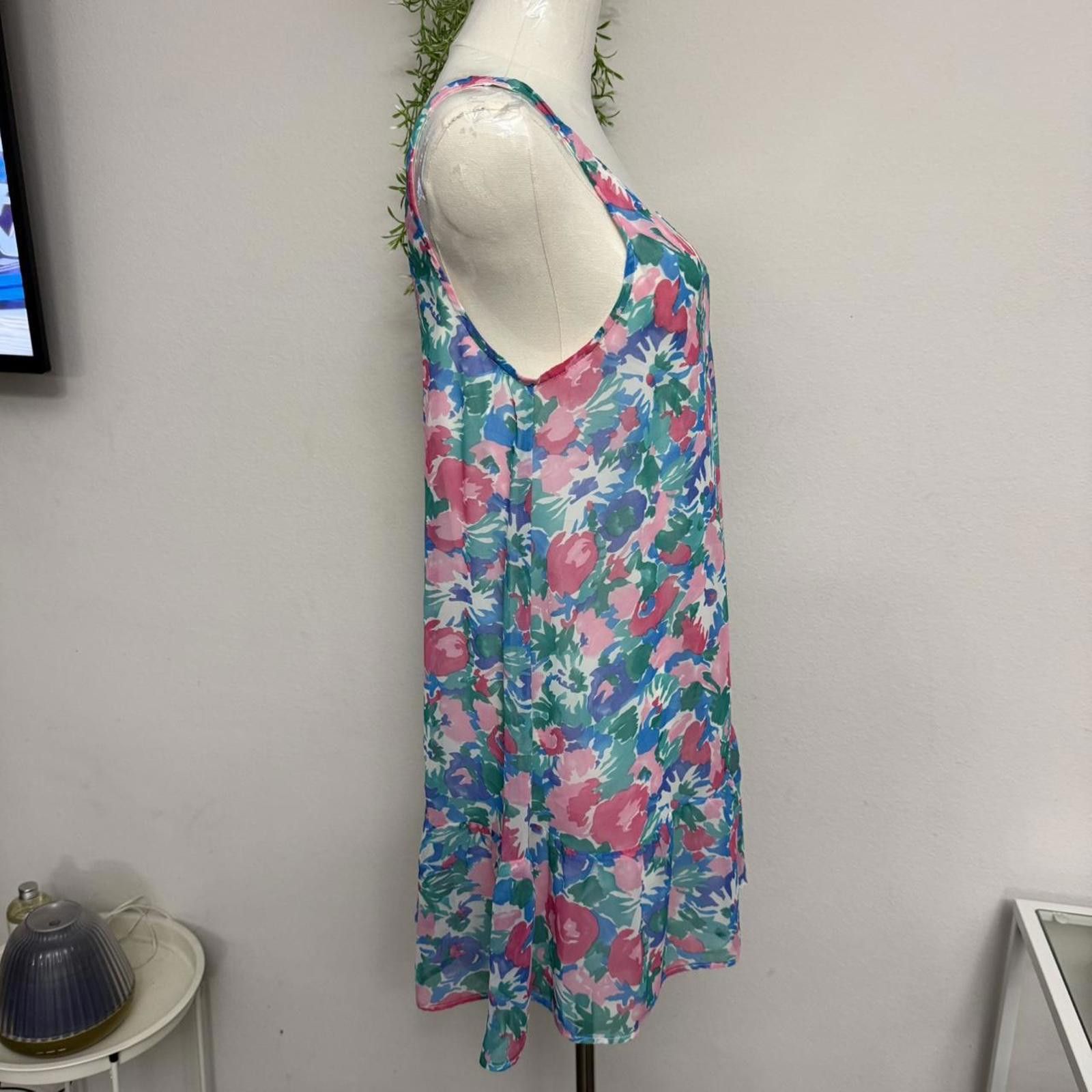 Designer Show Me Your Mumu Blue Flower Floral V Neck Slip dress Size M / US 6-8 / IT 42-44 - 5 Thumbnail