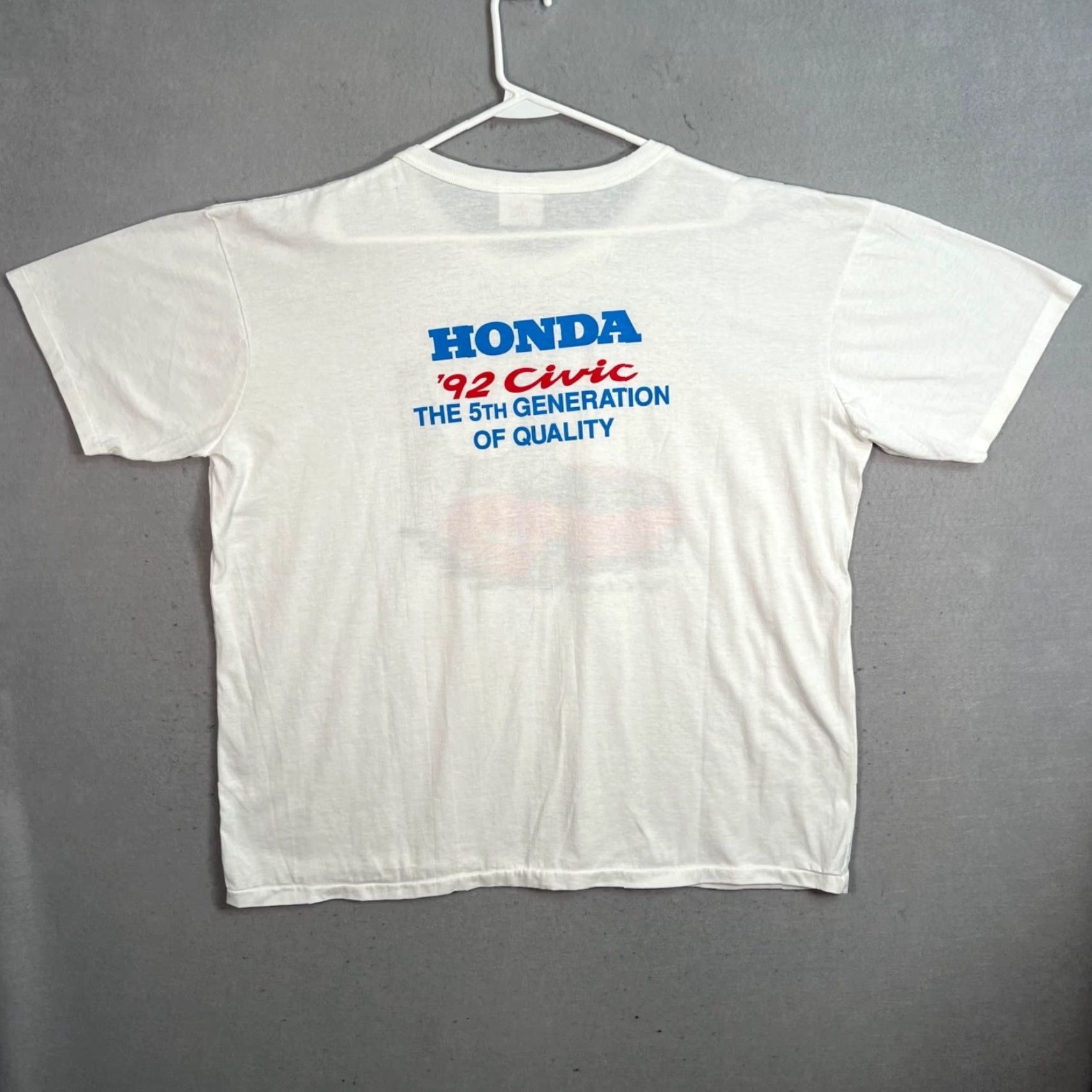Honda Vintage 1990s Honda Civic Promo Car Racing T-Shirt Men’s XL White Graphic Tee Adult Size US M / EU 48-50 / 2 - 2 Thumbnail