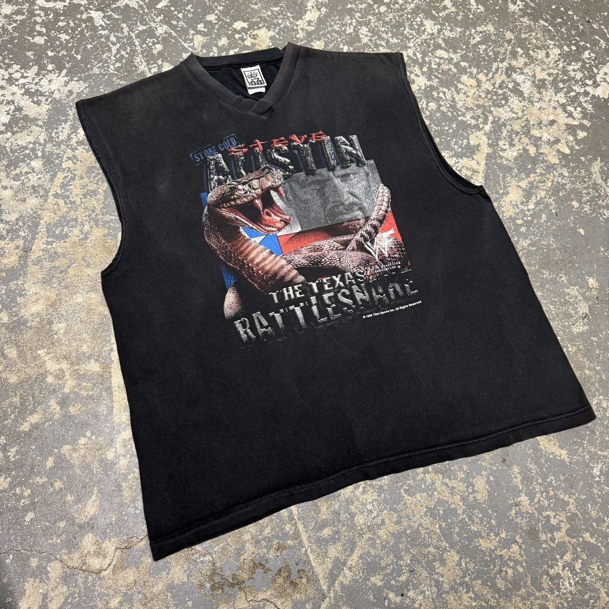 WWE Vintage Stone Cold Steve Austin Texas RattleSnake Tank tee Size US XL / EU 56 / 4 - 8 Thumbnail