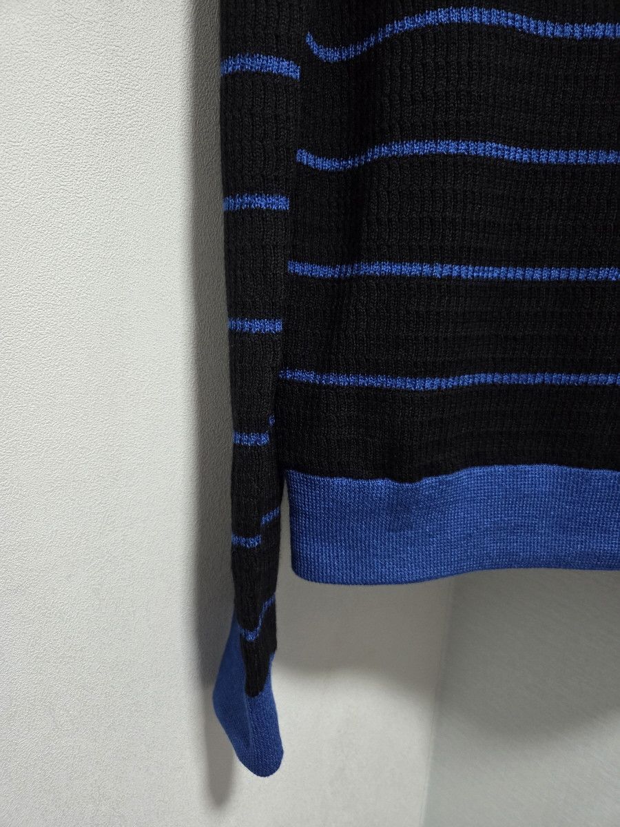 Acne Studios Acne Studios Black and Blue Striped High-Neck Slim Sweater Size S / US 4 / IT 40 - 3 Thumbnail