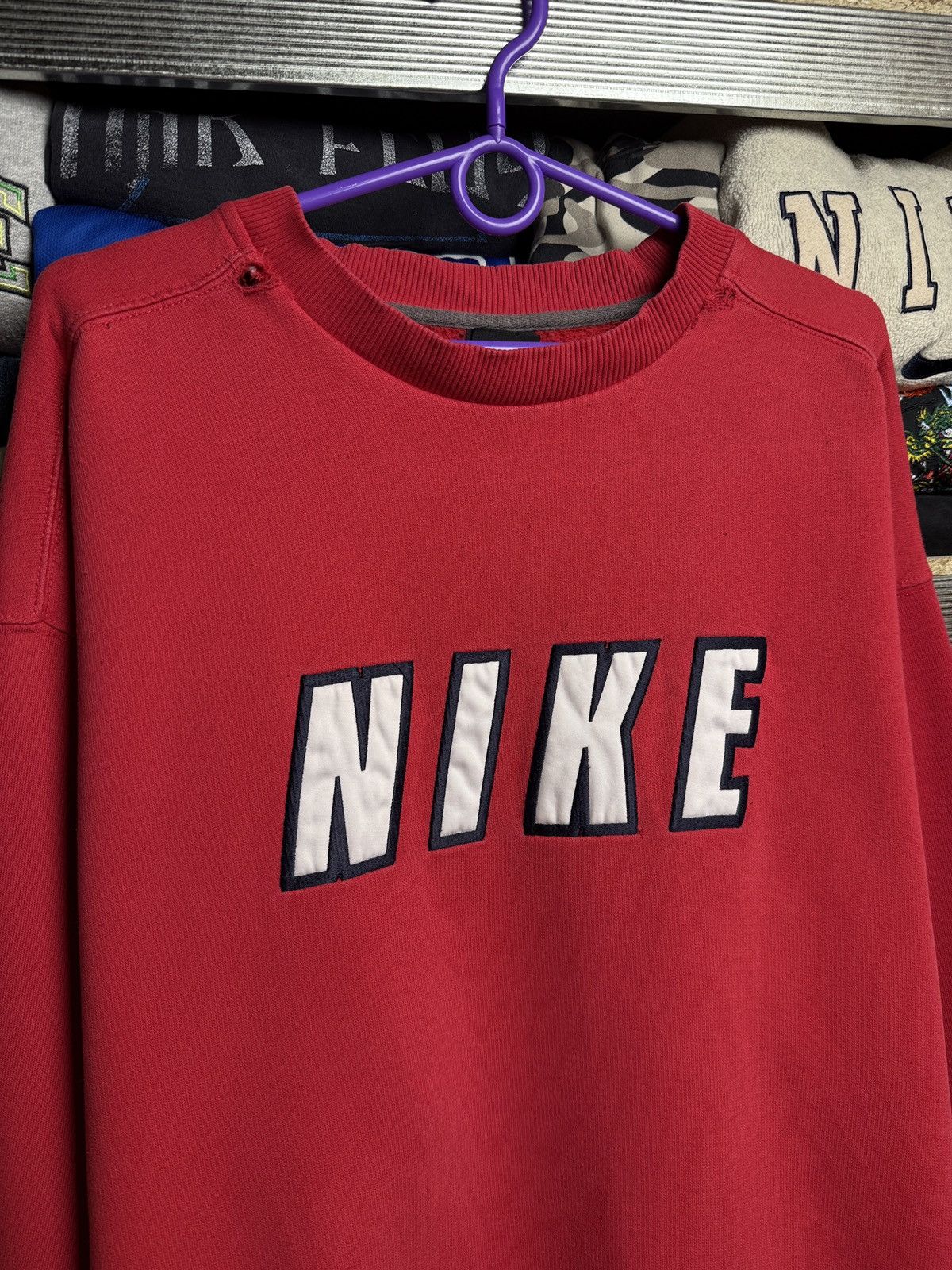 Nike × Vintage Nike Vintage Sweatshirt Big Logo Swoosh Crewneck 90s Size US XXL / EU 58 / 5 - 3 Thumbnail