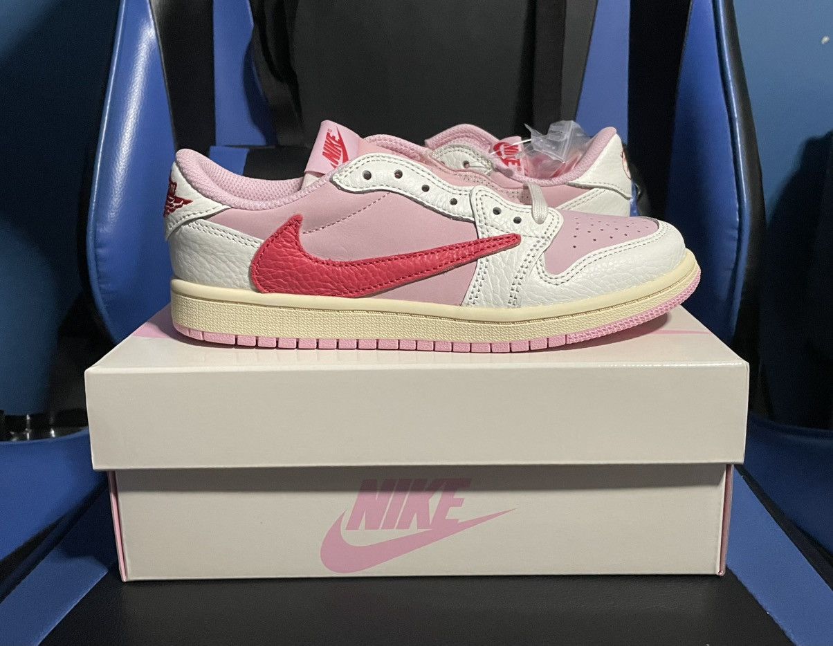 Jordan Brand × Travis Scott Jordan 1 Low Travis Scott Sail Tropical Pink (PS) Size 3Y Size US 5 / EU 37 - 1 Thumbnail
