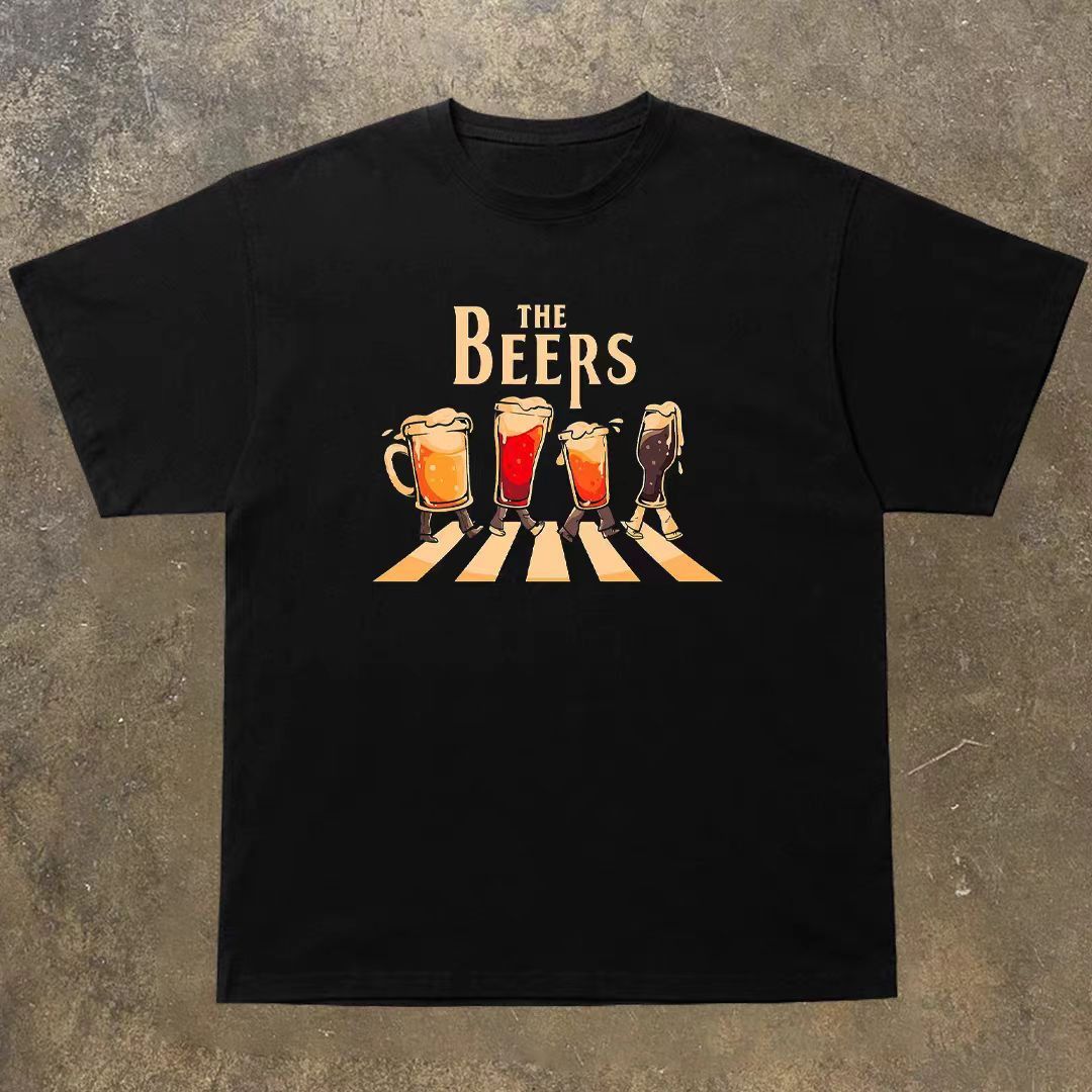 Japanese Brand Black Loose Beer Mug Print Short Sleeve T-Shirt Size US M / EU 48-50 / 2 - 1 Thumbnail