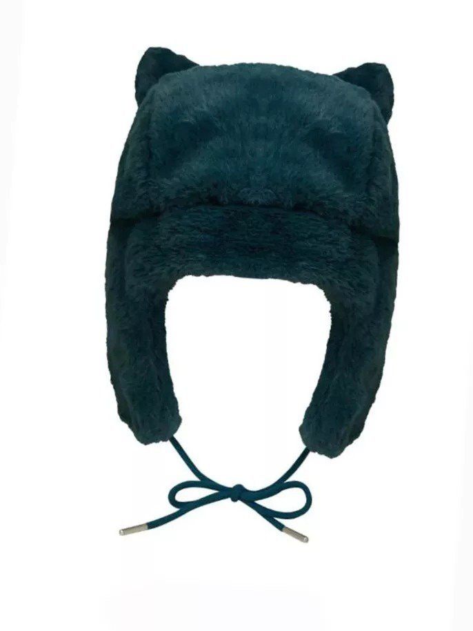 Japanese Brand Vintage Snorlax Blue Ushanka Autumn Winter Warm Hat Size ONE SIZE - 3 Thumbnail