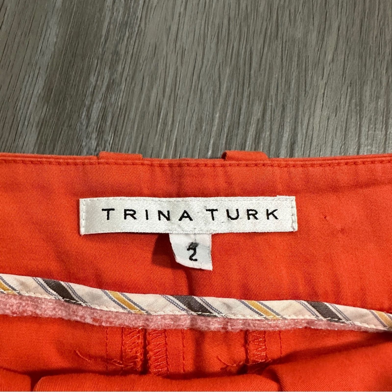 Trina Turk Trina Turk Bright Orange Mid Rise Straight Ankle Dress Pants Size 30" / US 8 / IT 44 - 6 Thumbnail