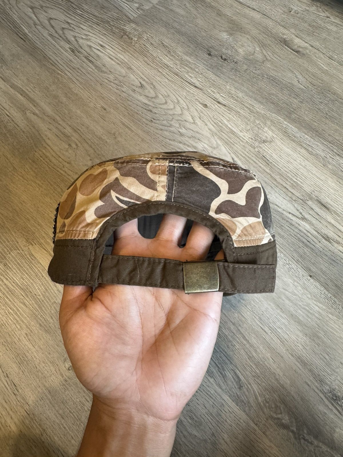 Japanese Brand DISTRESSED STUDDED BROWN DIAMOND STYLE COMMANDO CAP Size ONE SIZE - 4 Thumbnail