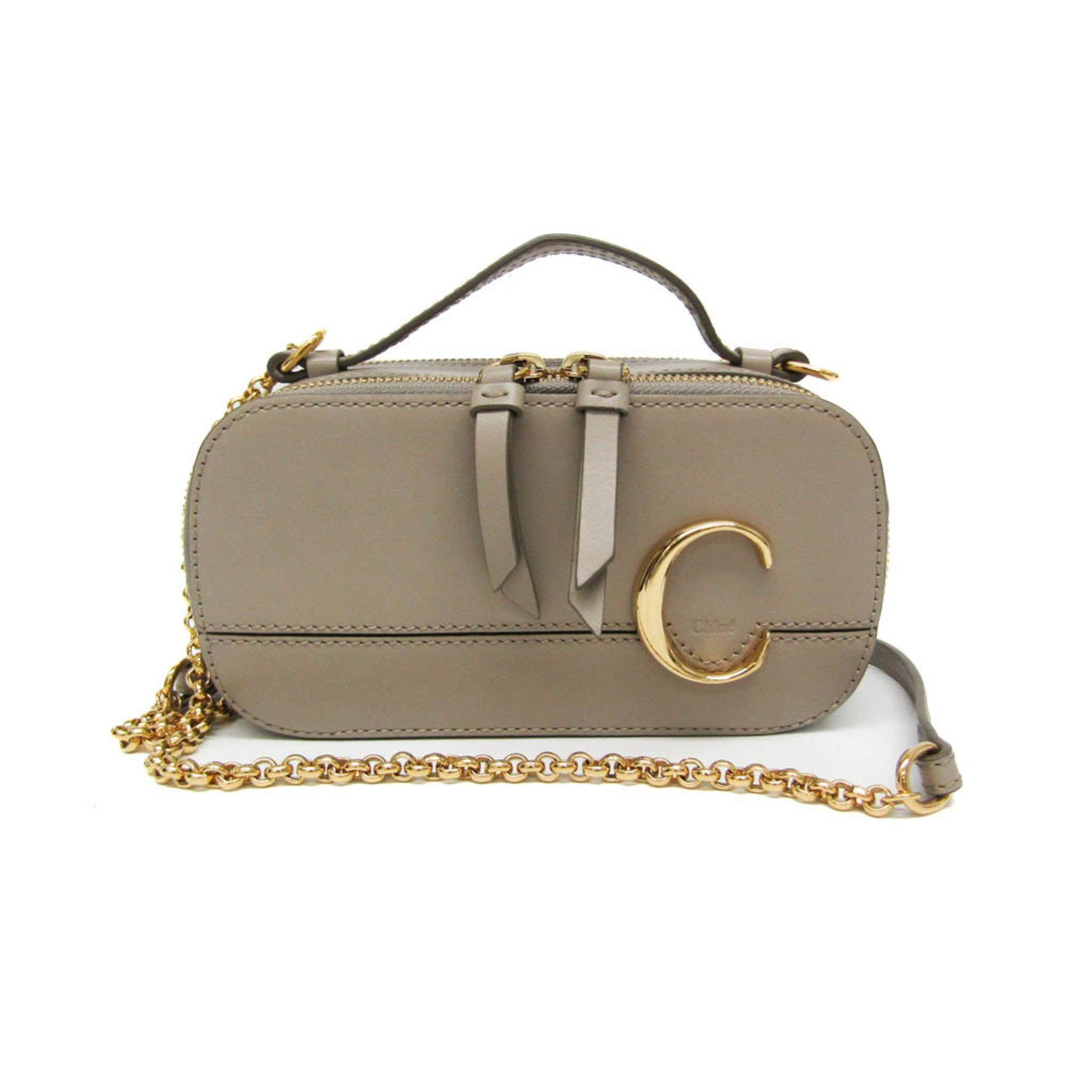Chloe Chloé C Camera Bag CHC20SS225A37 Women's Leather Handbag,Shoulder Bag Beige Size ONE SIZE - 1 Thumbnail
